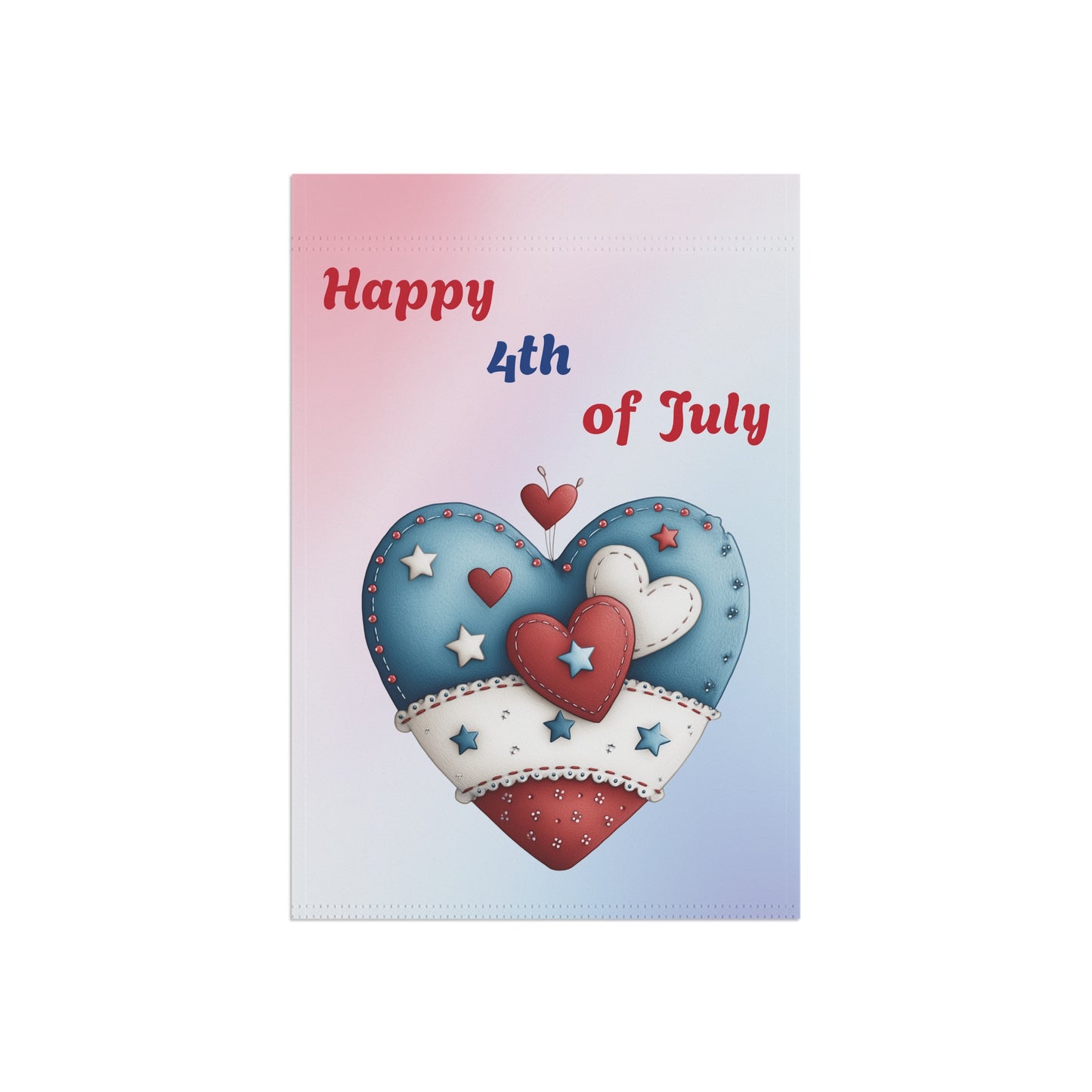 Red, White & Blue Hearts Garden Flag