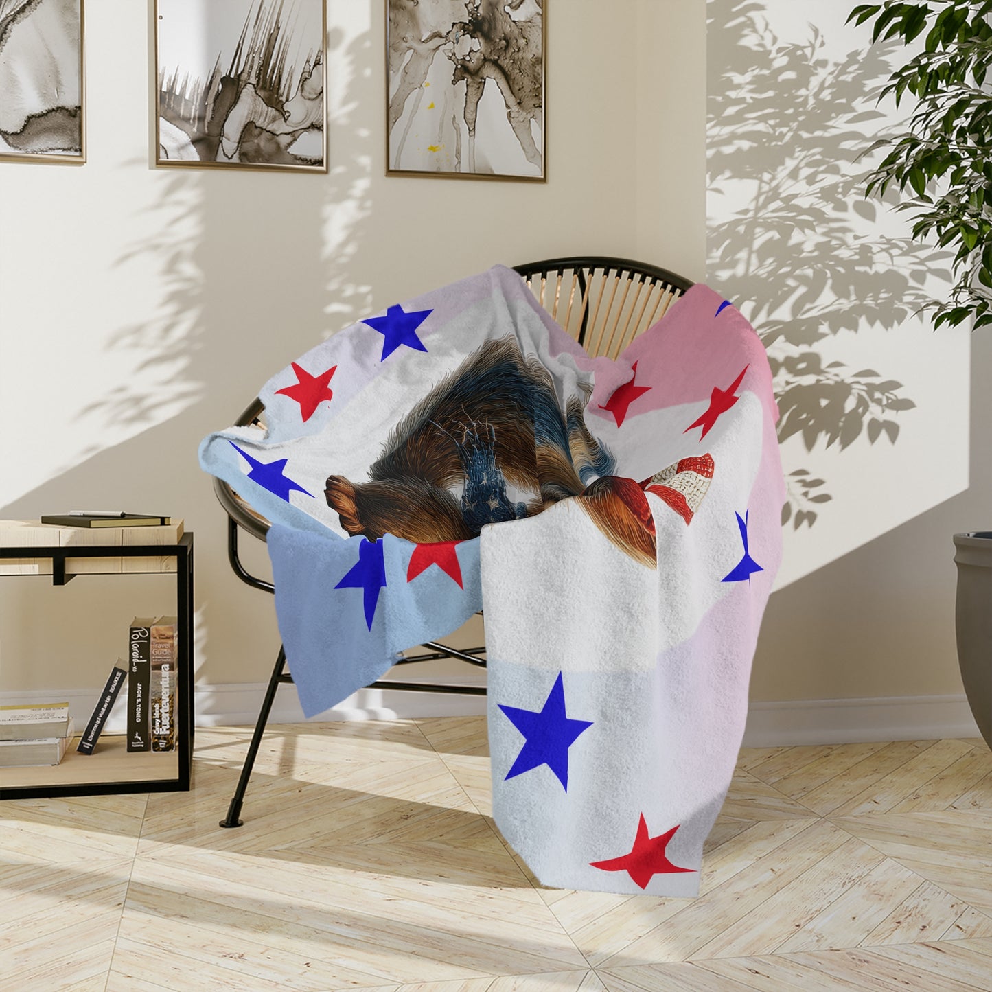 Patriotic Squirrel Velveteen Plush Blanket