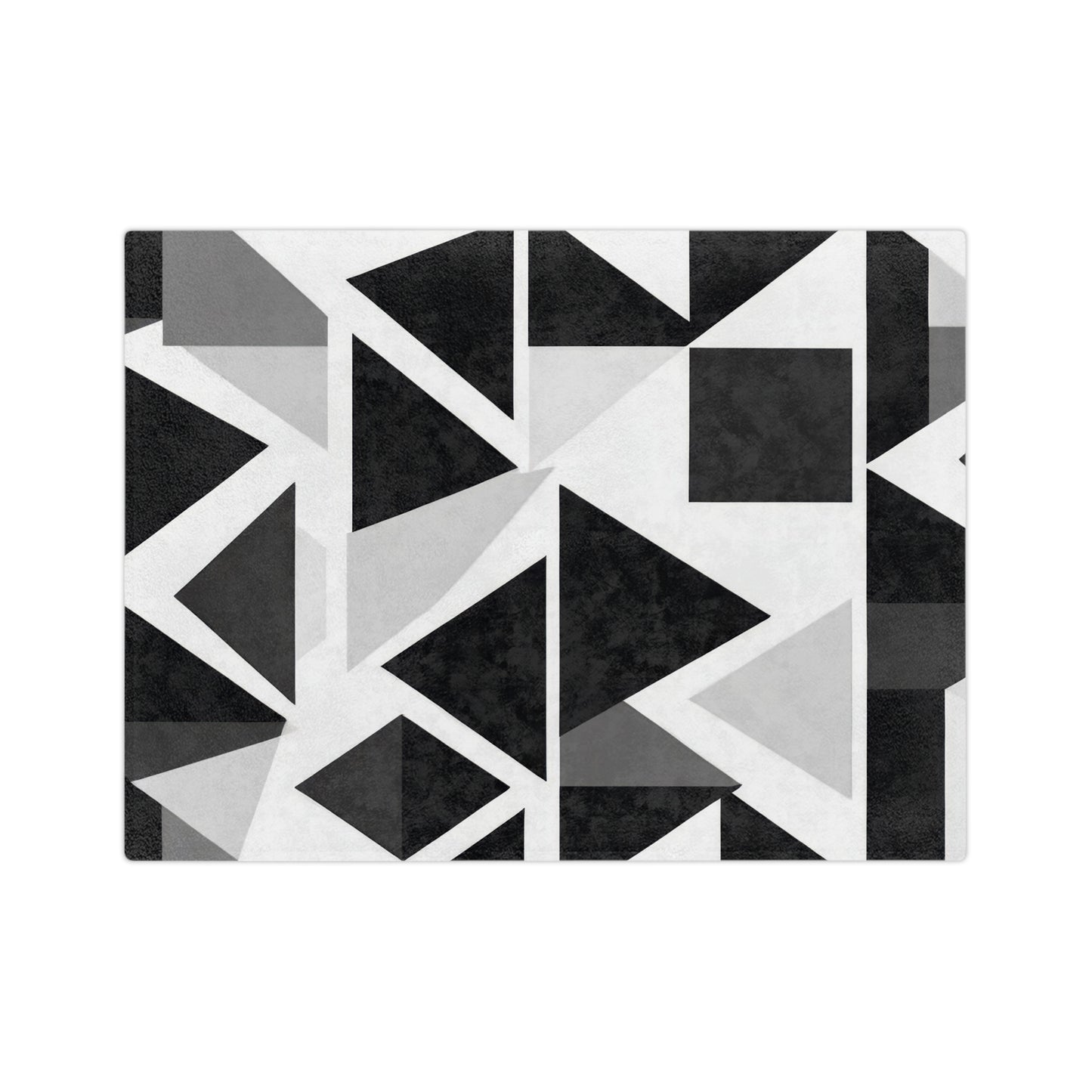 Black and White Abstract Geometric Velveteen Blanket