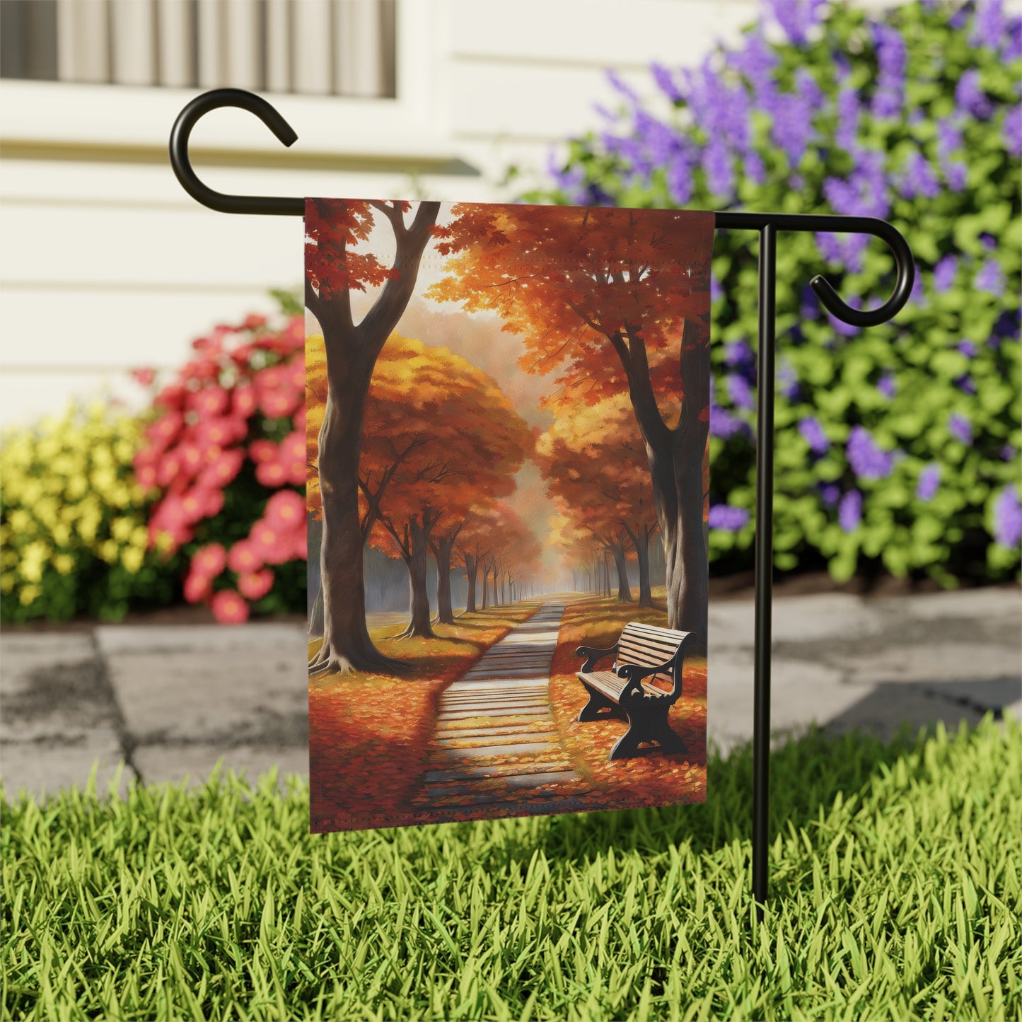 Picturesque Fall Garden Flag