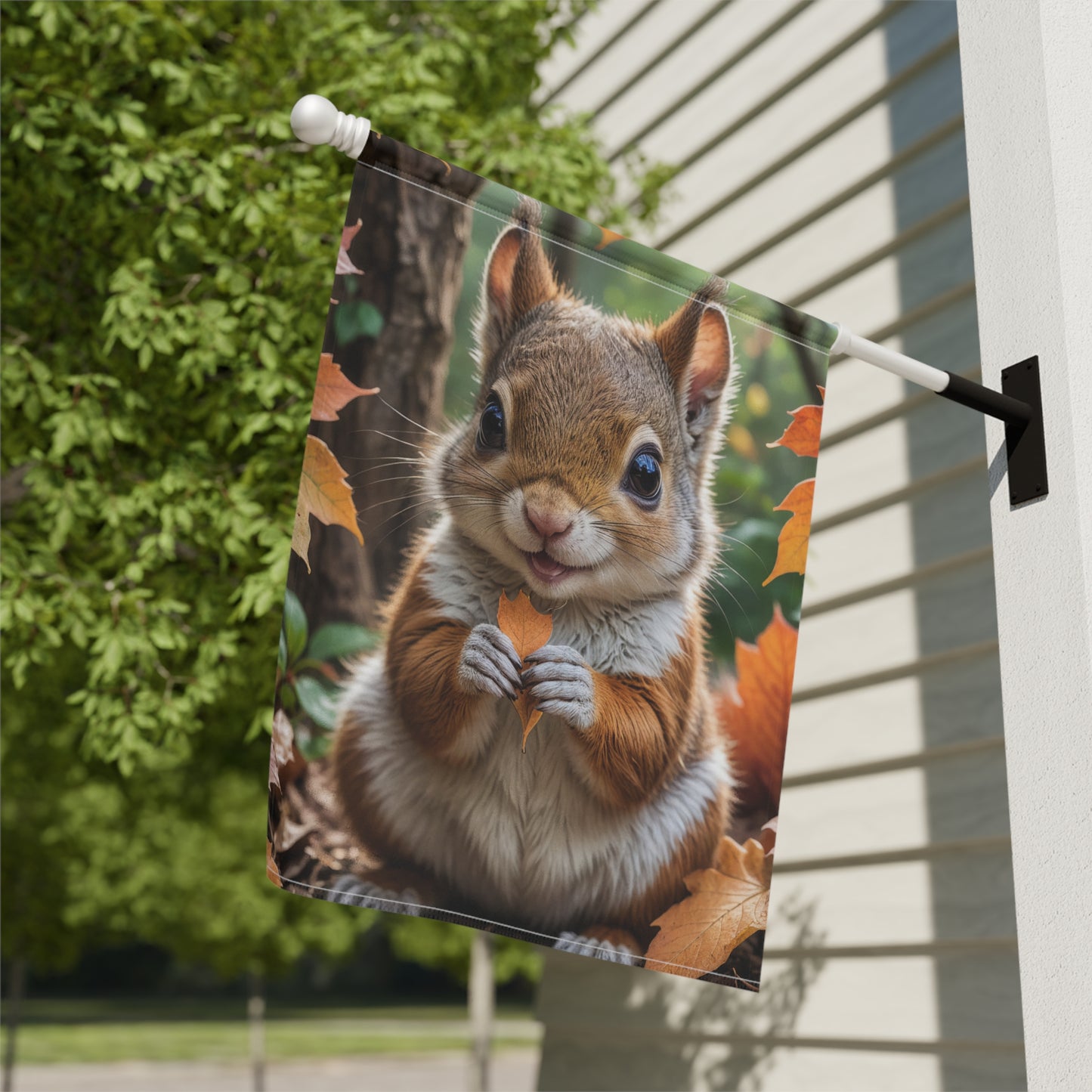 Cute Autumn Squirrel Garden Flag