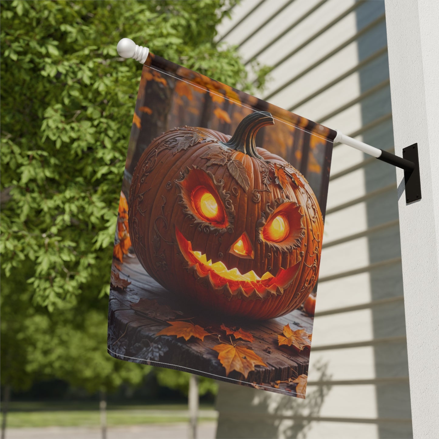 Evil Jack-O'-Lantern Halloween Garden Flag