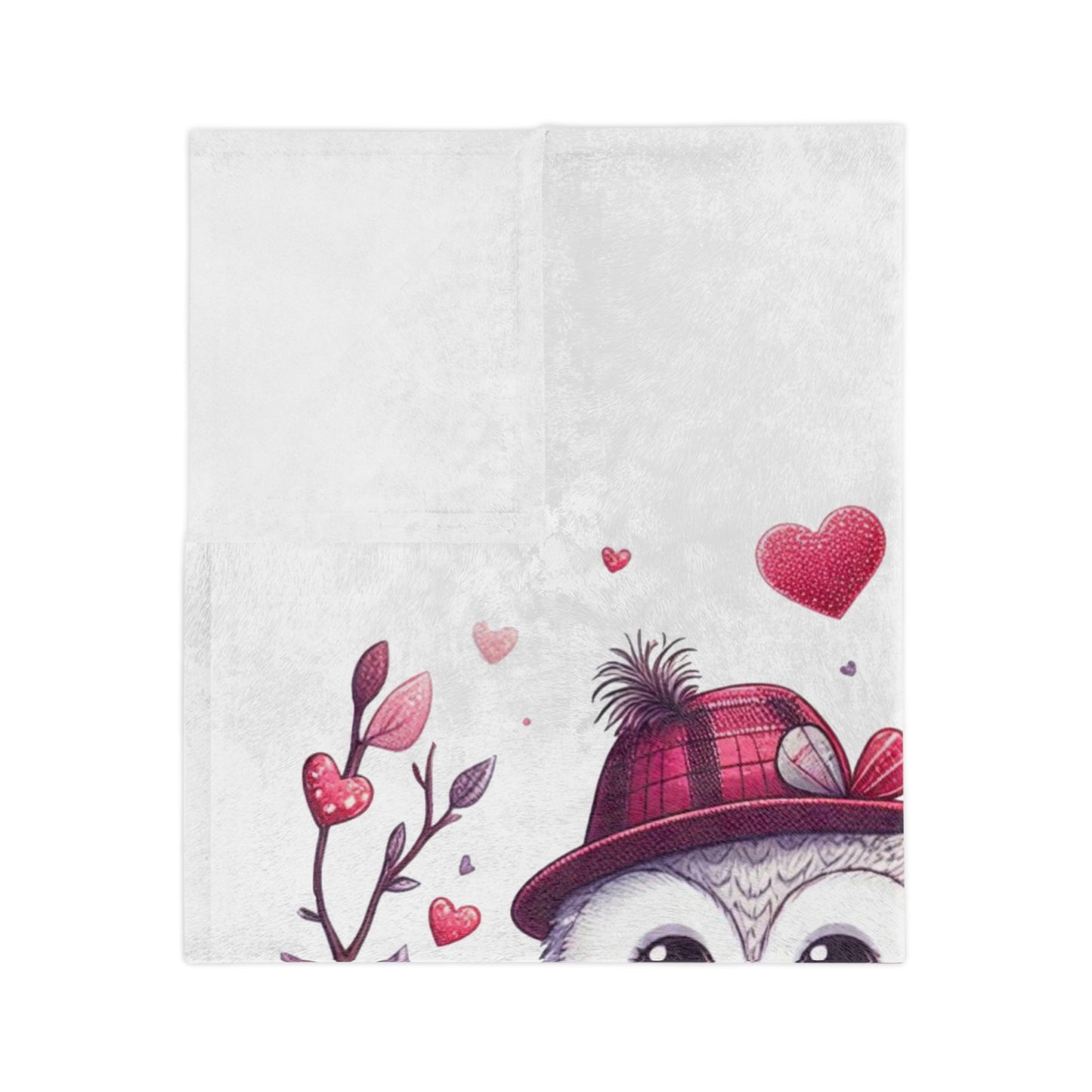 Owl Valentine's Day Velveteen Blanket