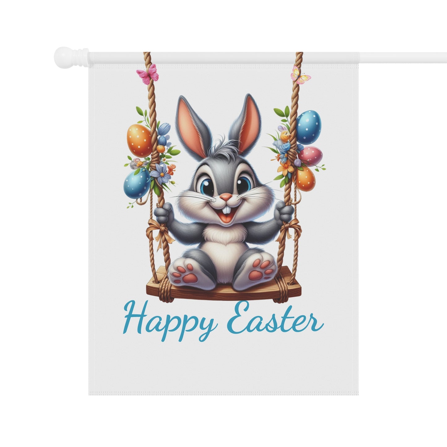 Happy Easter Bunny on Swing Garden Flag
