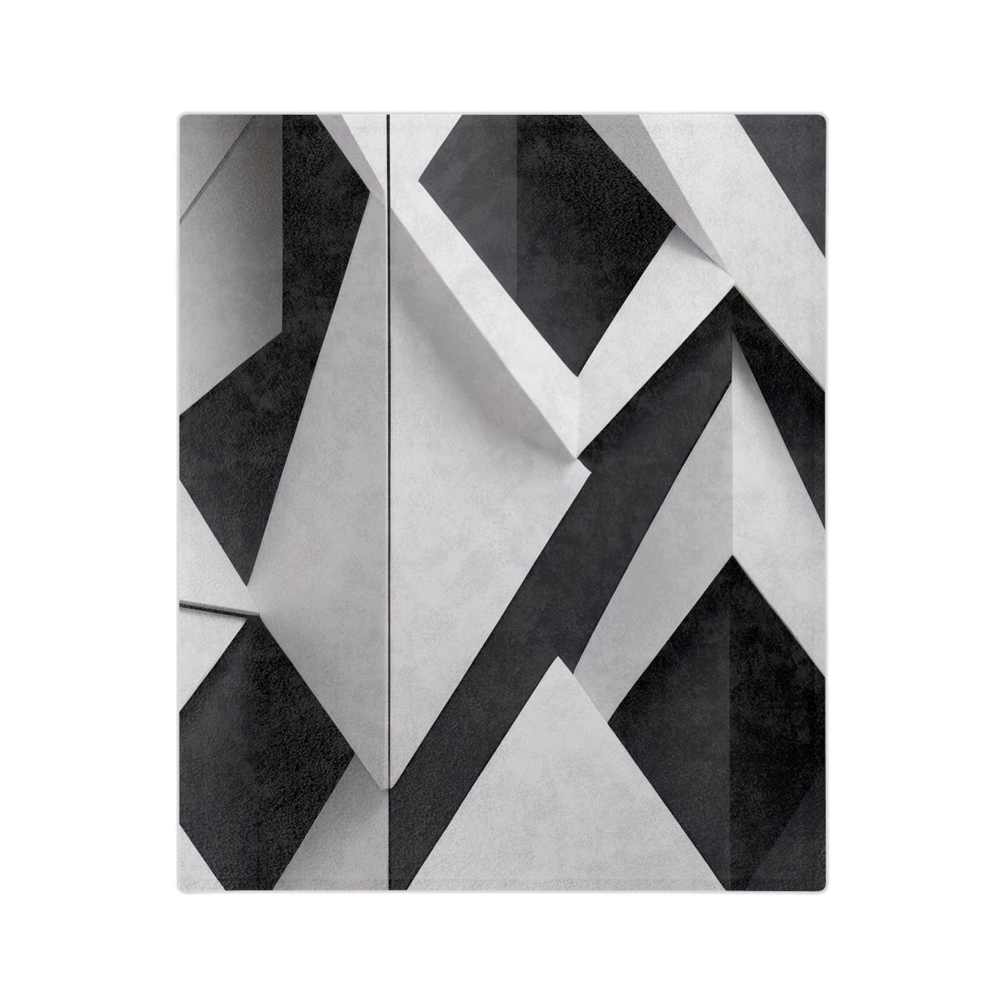 Monochrome Geometric Velveteen Blanket