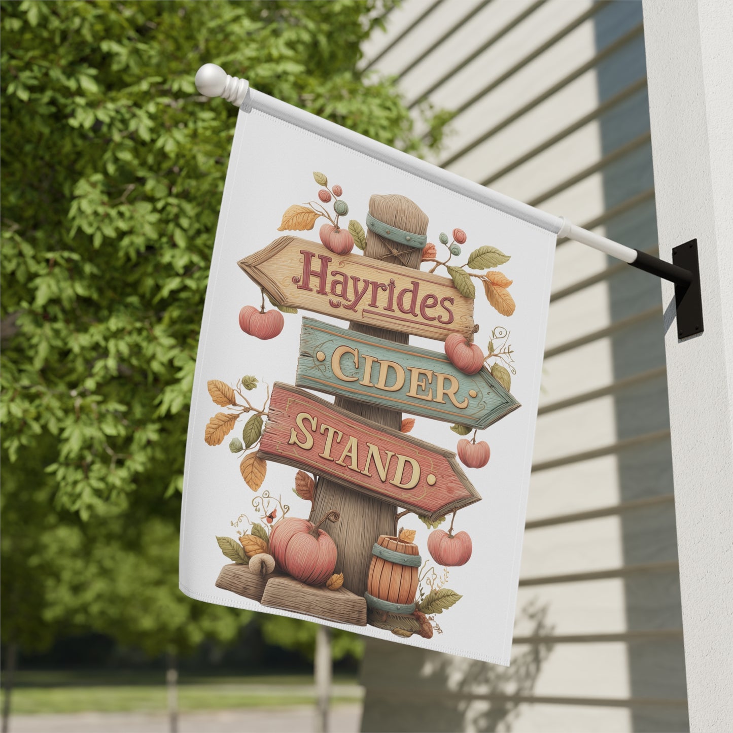 Pastel Autumn Garden Flag