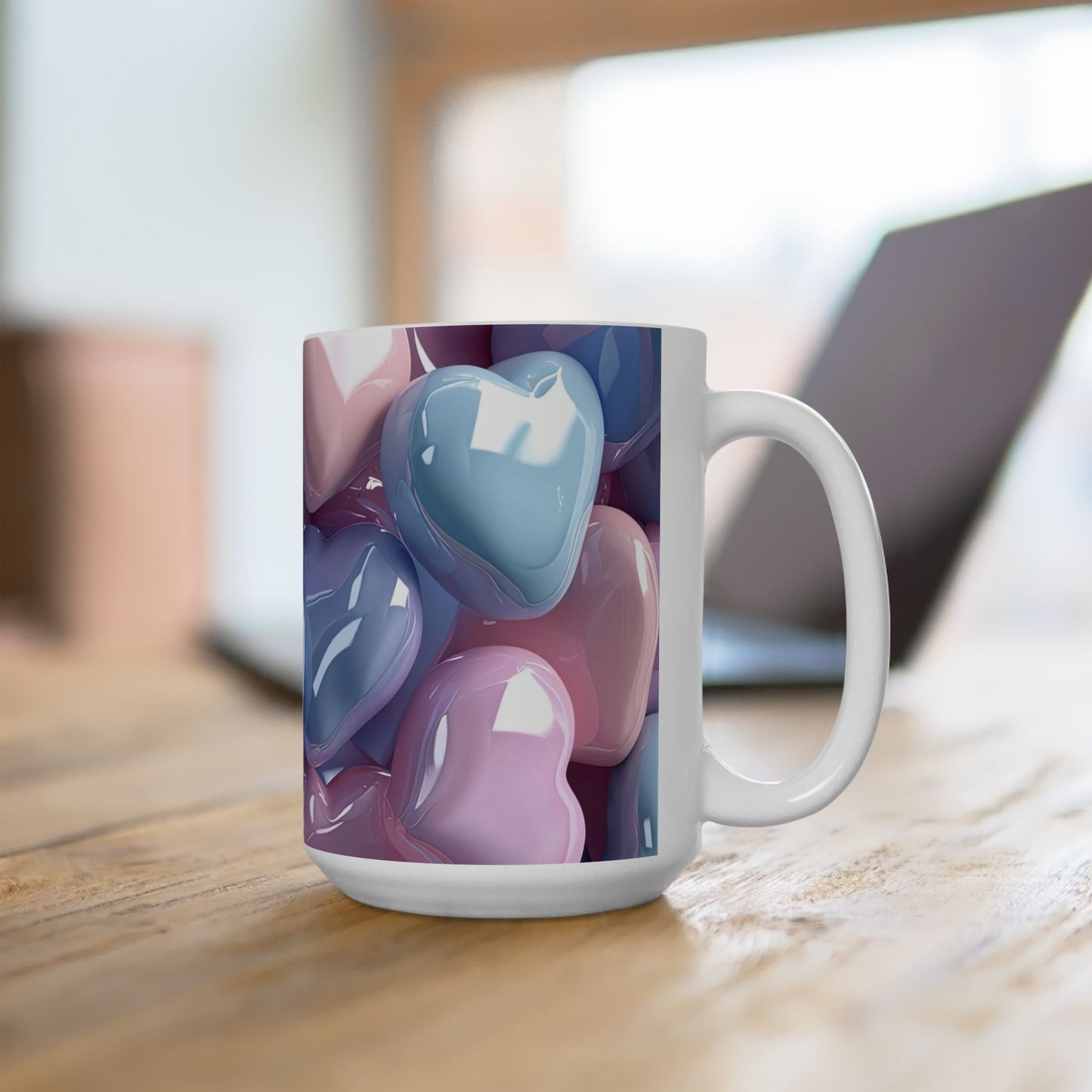 Pastel Hearts Ceramic Coffee Mug