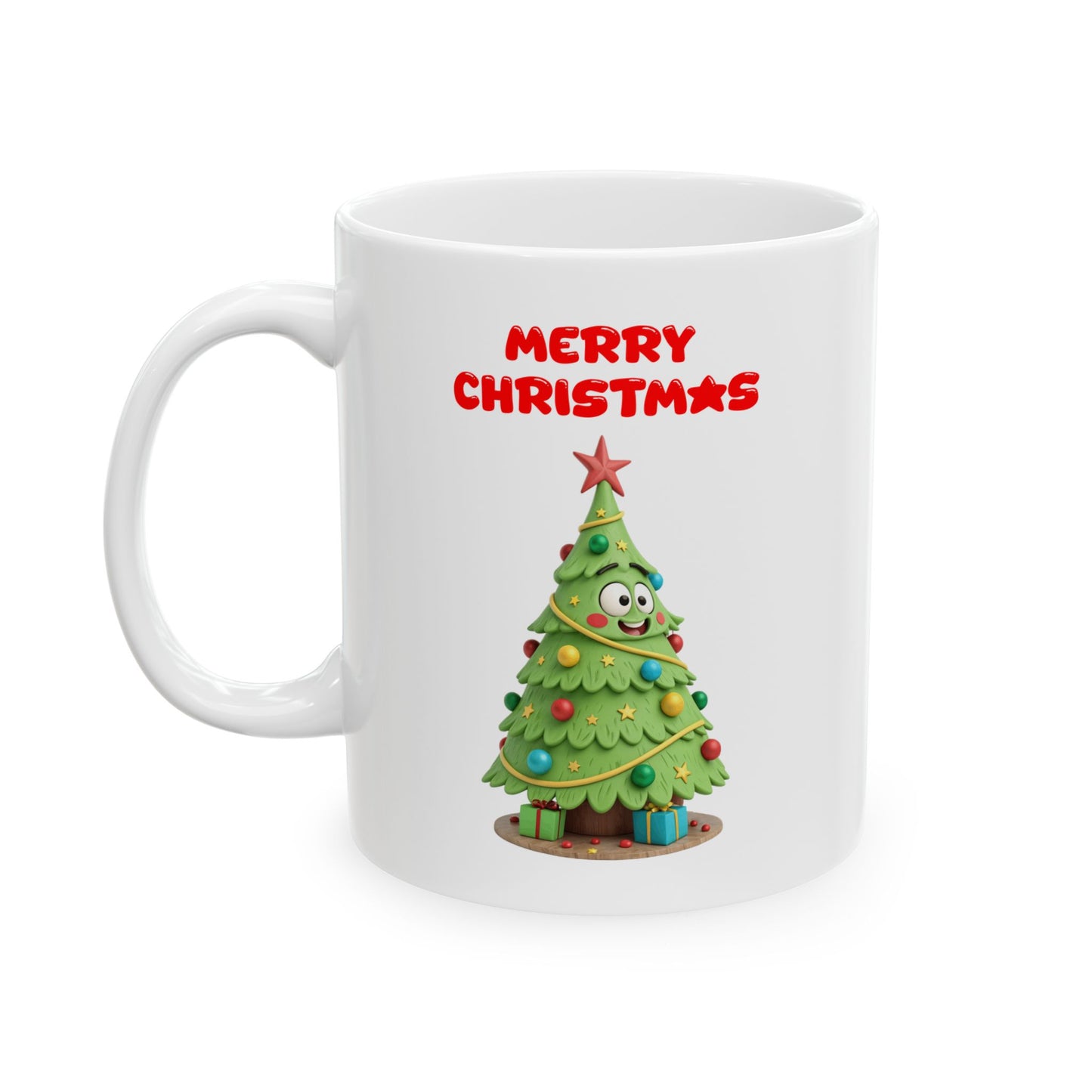 Merry Christmas Cartoon Tree Coffee Mug