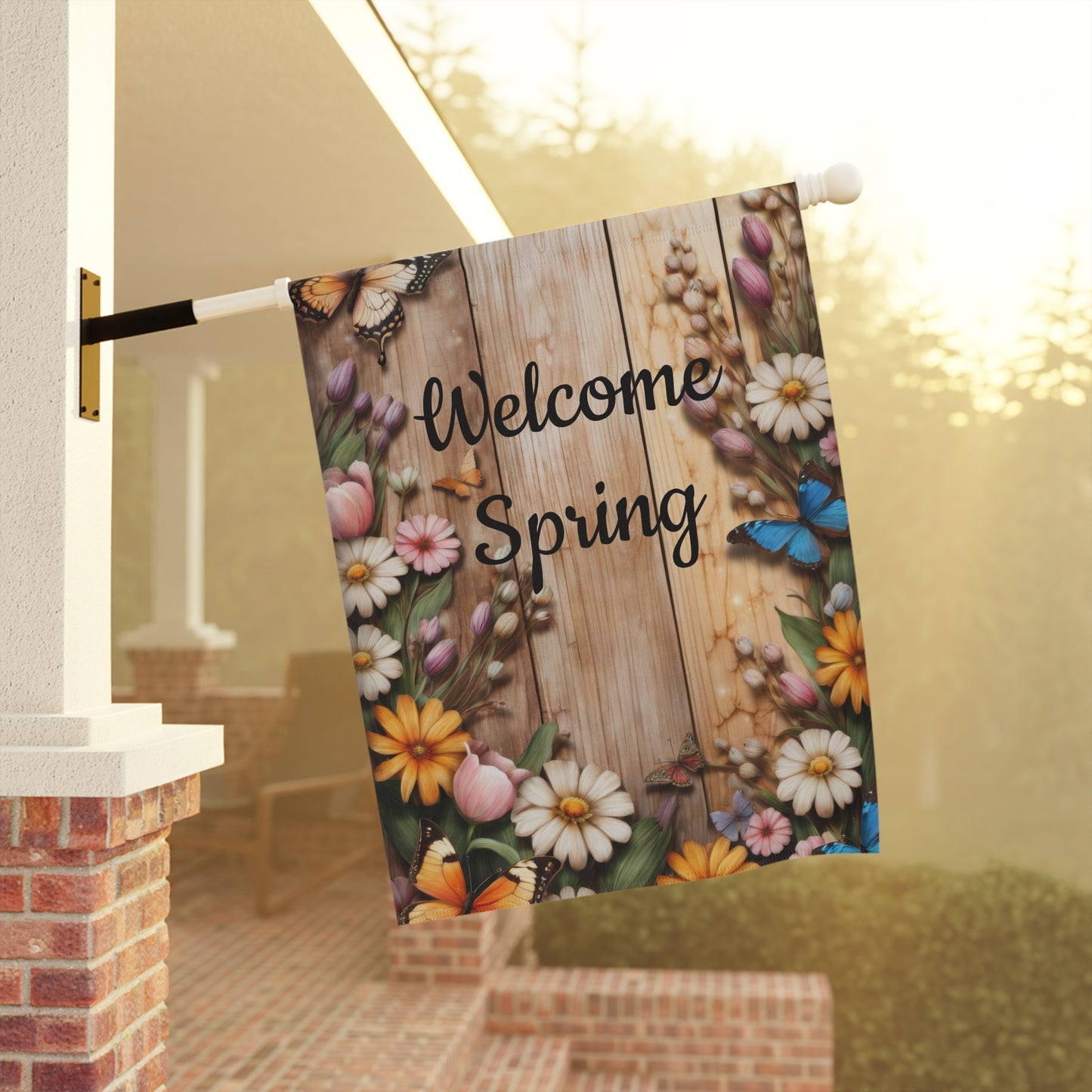 Welcome Spring Garden Flag