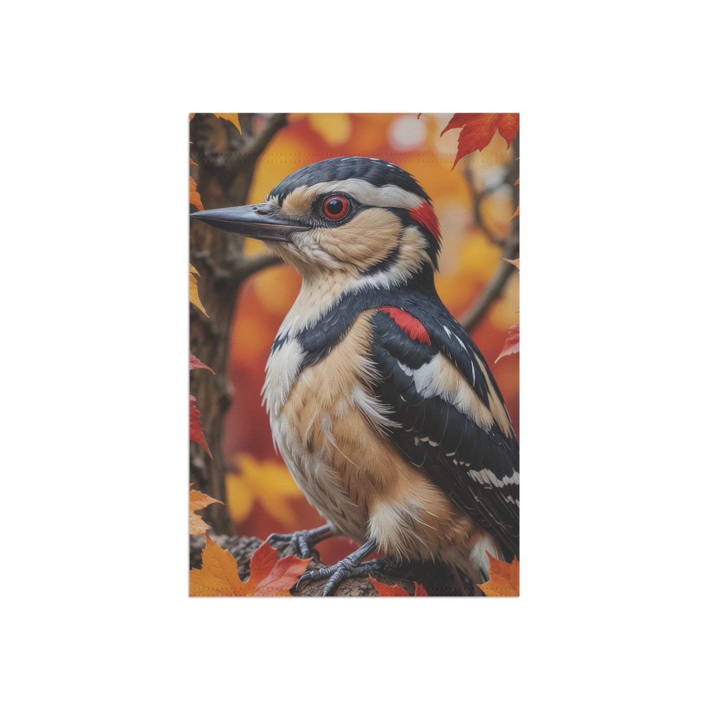 Autumn Woodpecker Garden Flag
