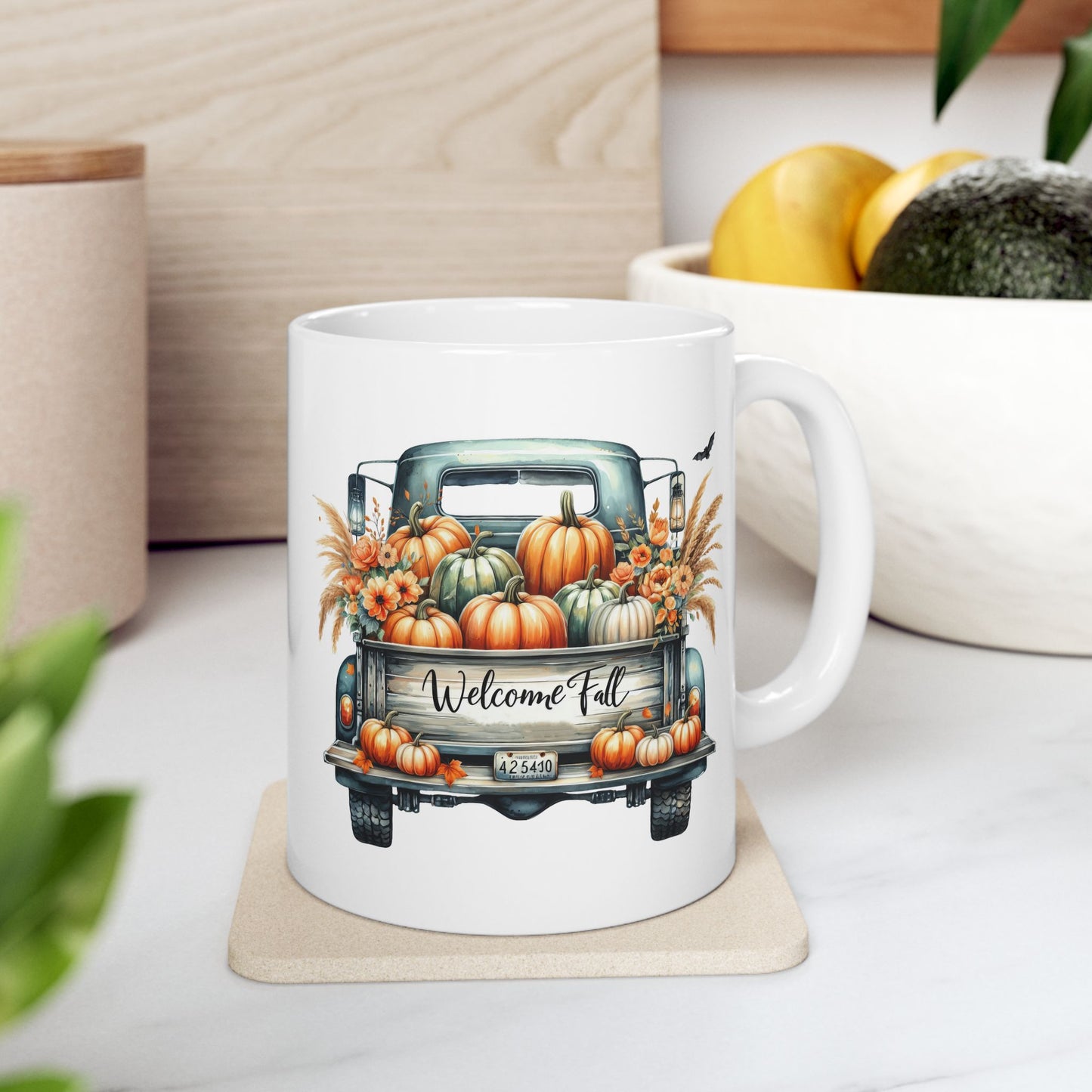 "Welcome Fall" Old Time Truck Coffee Mug