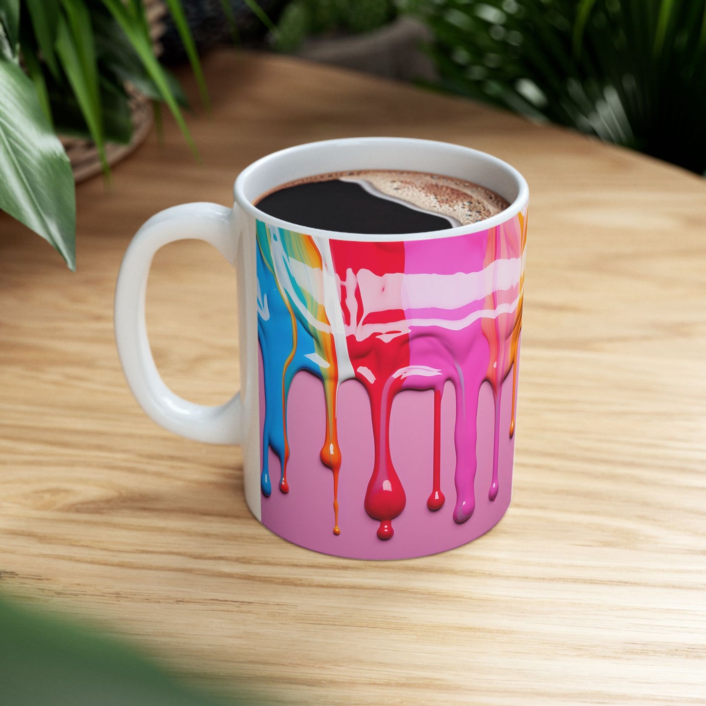 Vibrant Paint Drip Art Coffee Mug