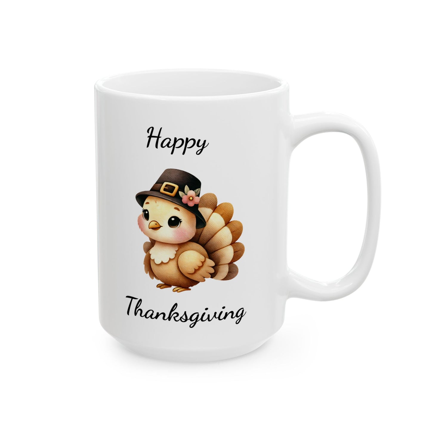 Thanksgiving Turkey Ceramic Mug with a Sweet Baby Turkey