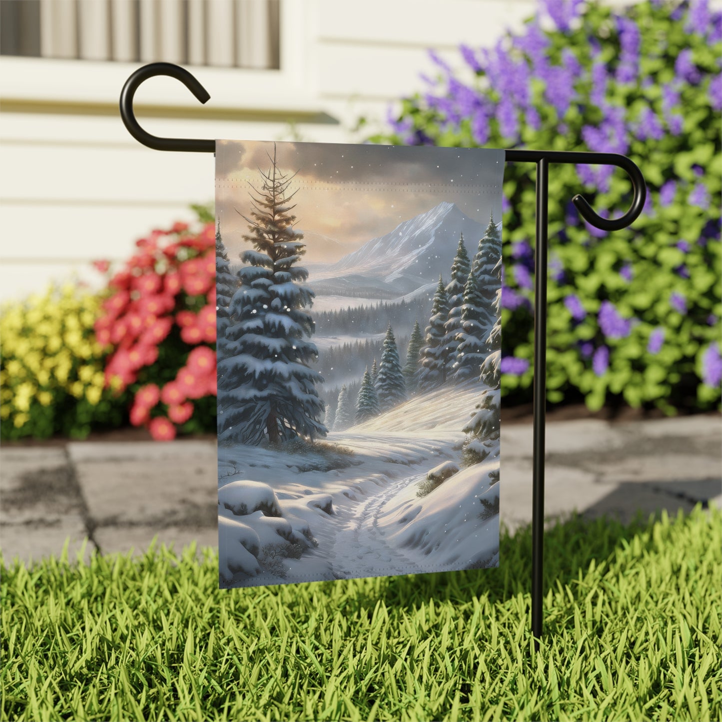 Beautiful Winter Wonderland Holiday Garden Flag/ House Banner