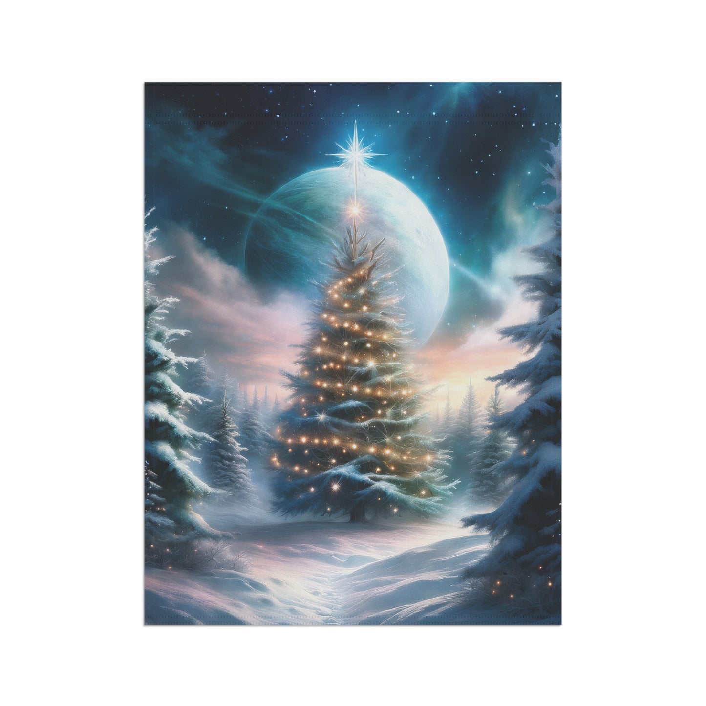 Stunning Wintery Woods Scene Holiday Garden Flag/ House Banner
