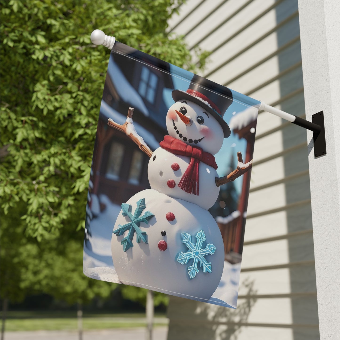 Classic Snowman Garden Flag