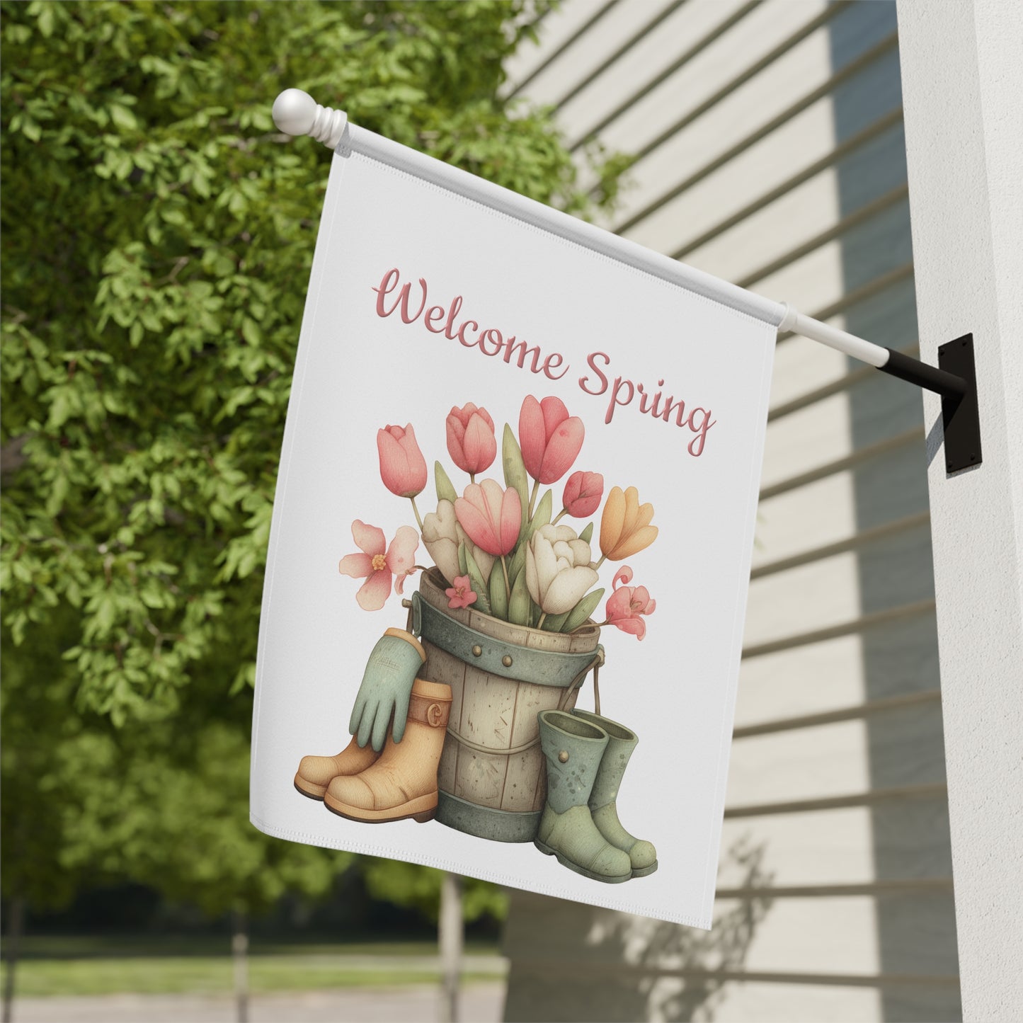 Spring Tulip Garden Flag