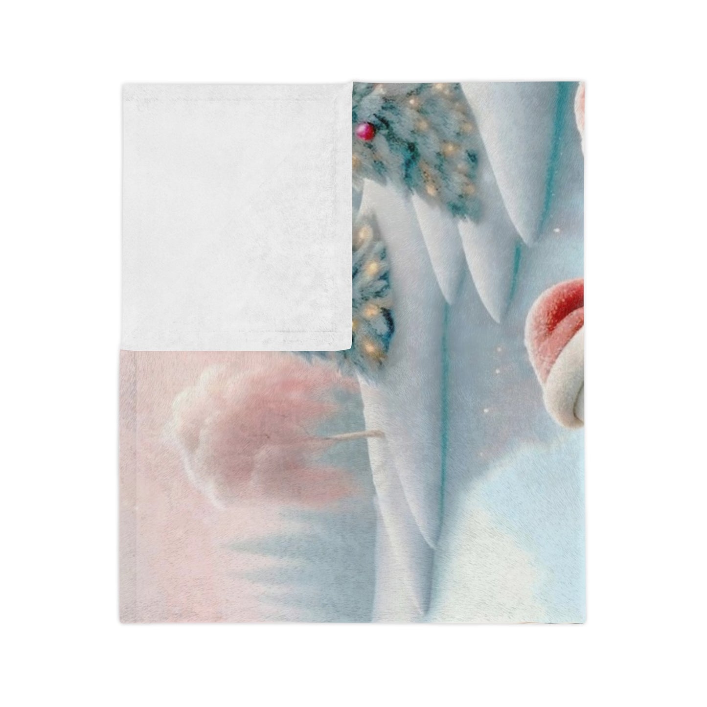 Festive Swans on Ice Velveteen Blanket