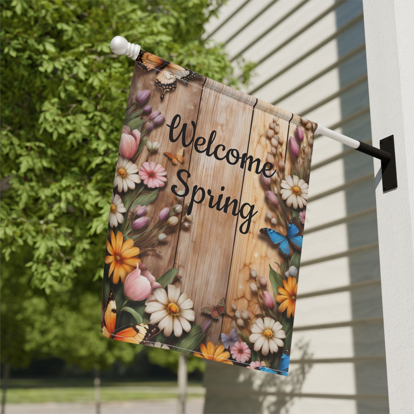 Welcome Spring Garden Flag