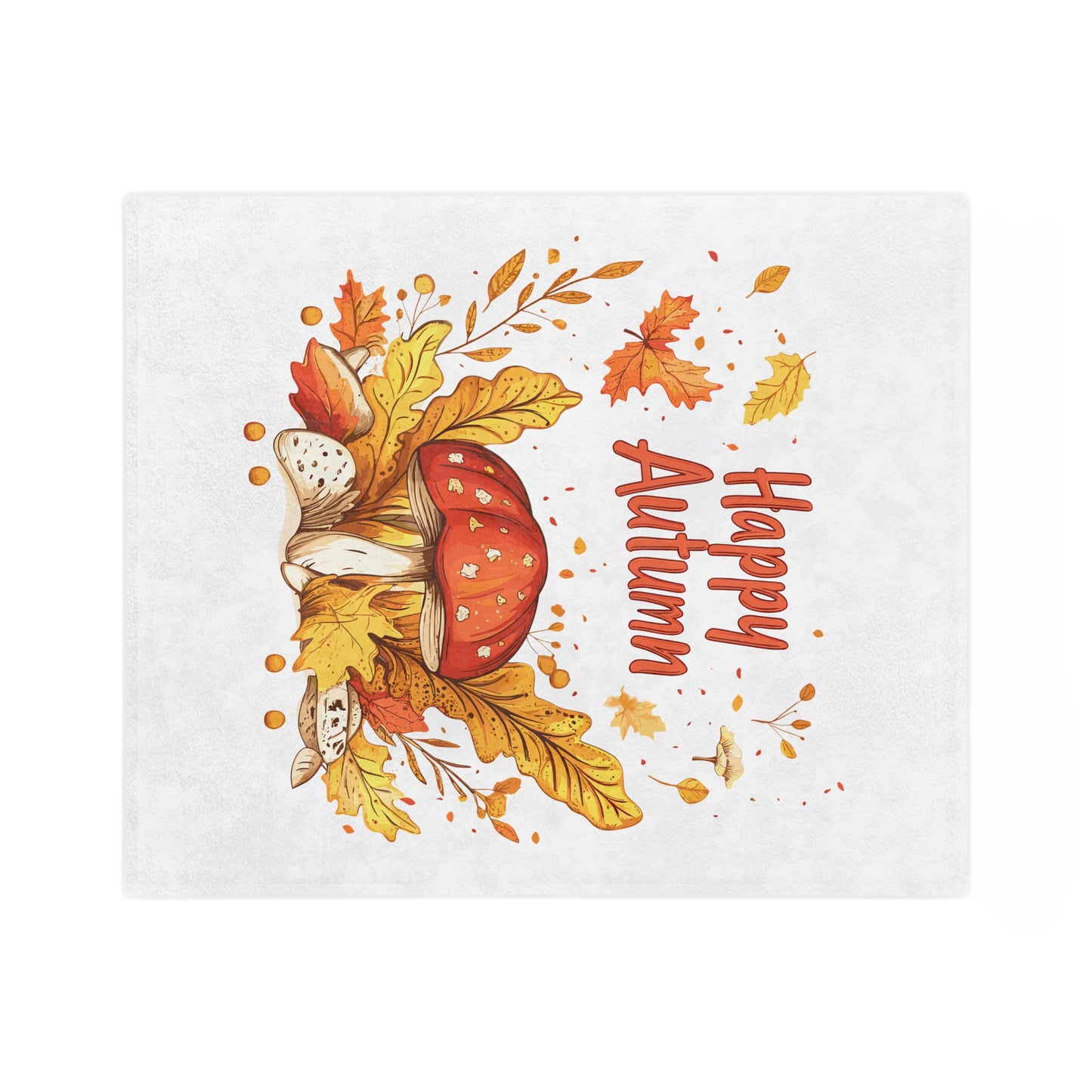 Happy Autumn Lightweight Velveteen Blanket