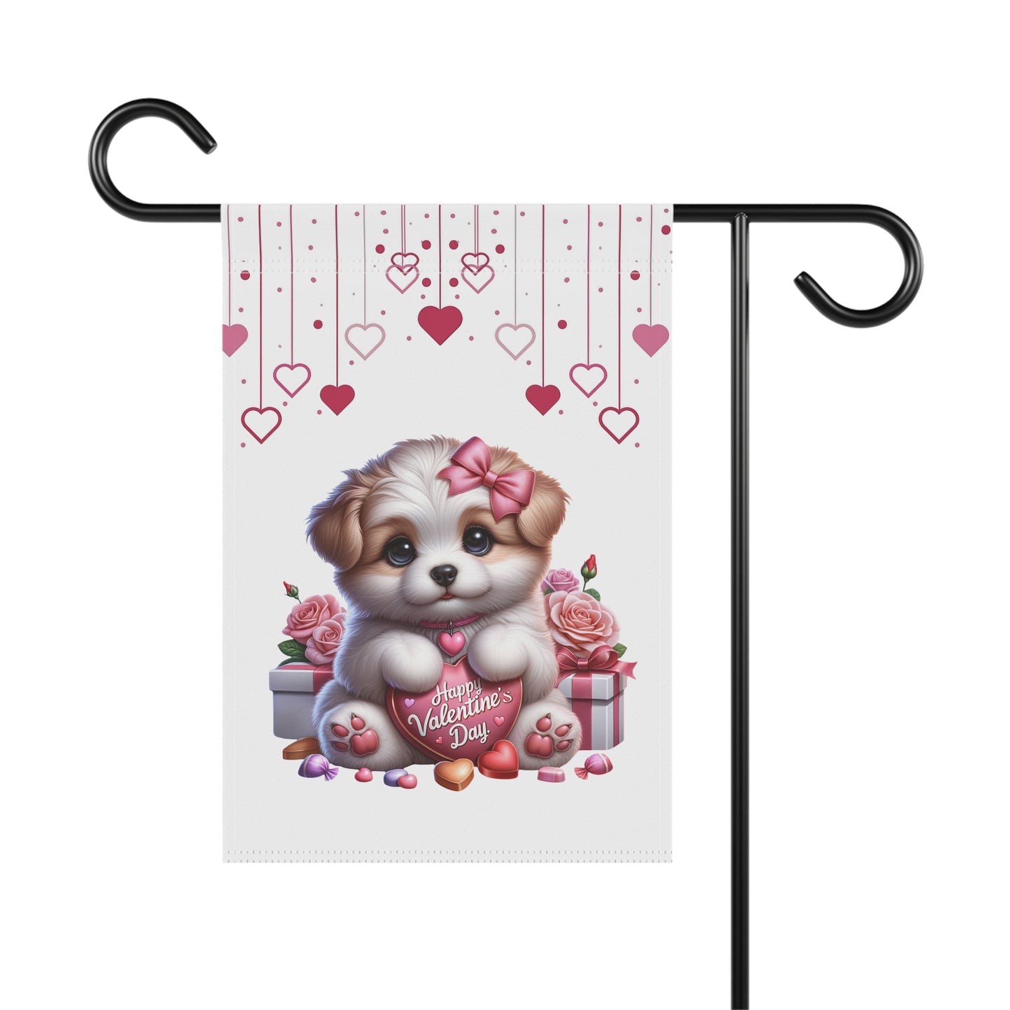 Cute Puppy Valentine’s Day Garden Flag