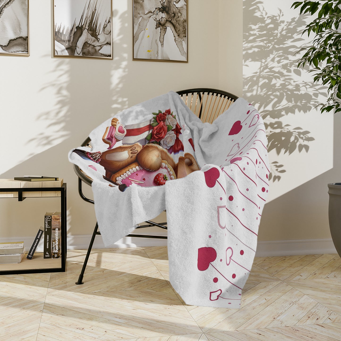 "Be Mine" Valentine's Teddy Bear Velveteen Blanket