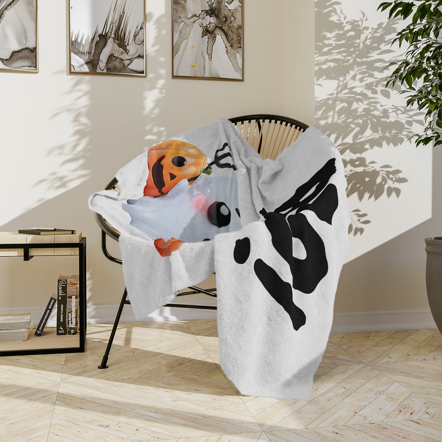 Cute Boo! Ghost Halloween Plush Blanket -