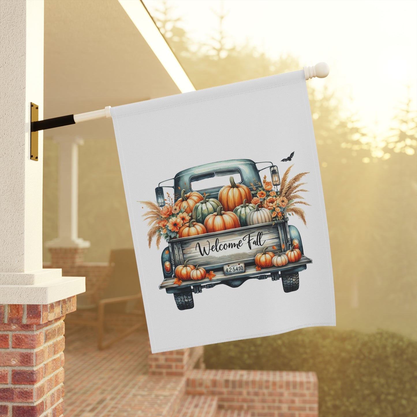 "Welcome Fall" Vintage Truck & Pumpkin Garden Flag