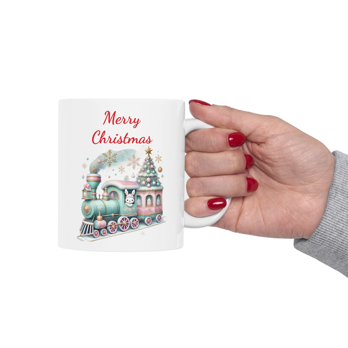 Festive Christmas Train Coffee Mug