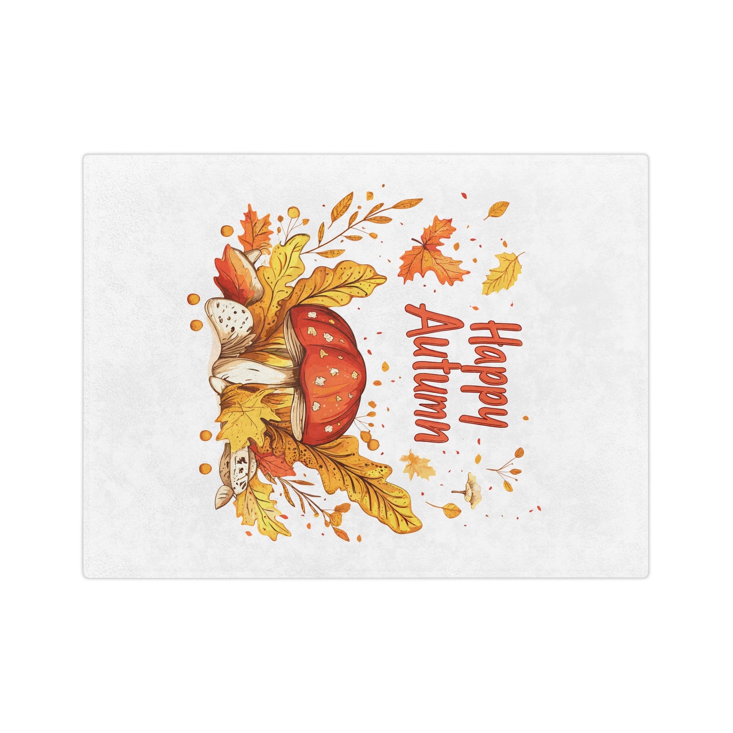 Happy Autumn Lightweight Velveteen Blanket