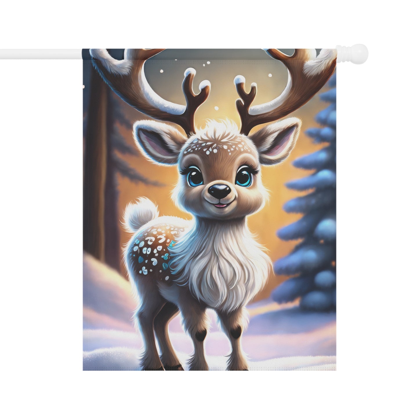 Adorable Spotted Fawn Reindeer Garden Flag