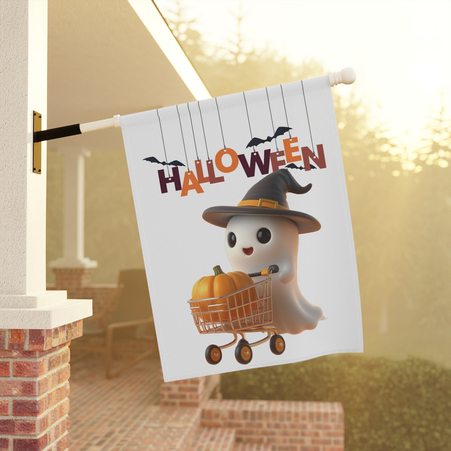 Cute Halloween Ghost Garden Flag