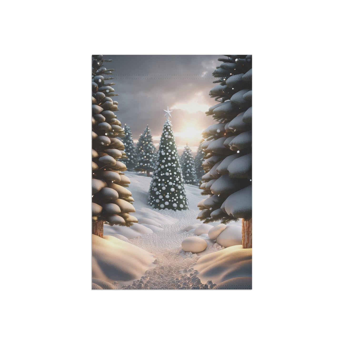Snowy Scene Holiday Garden Flag/ House Banner