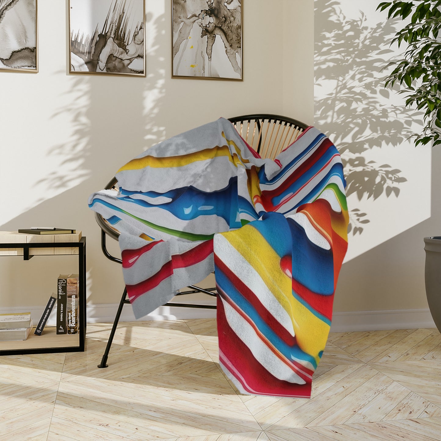 Vibrant Paint Drip Velveteen Blanket