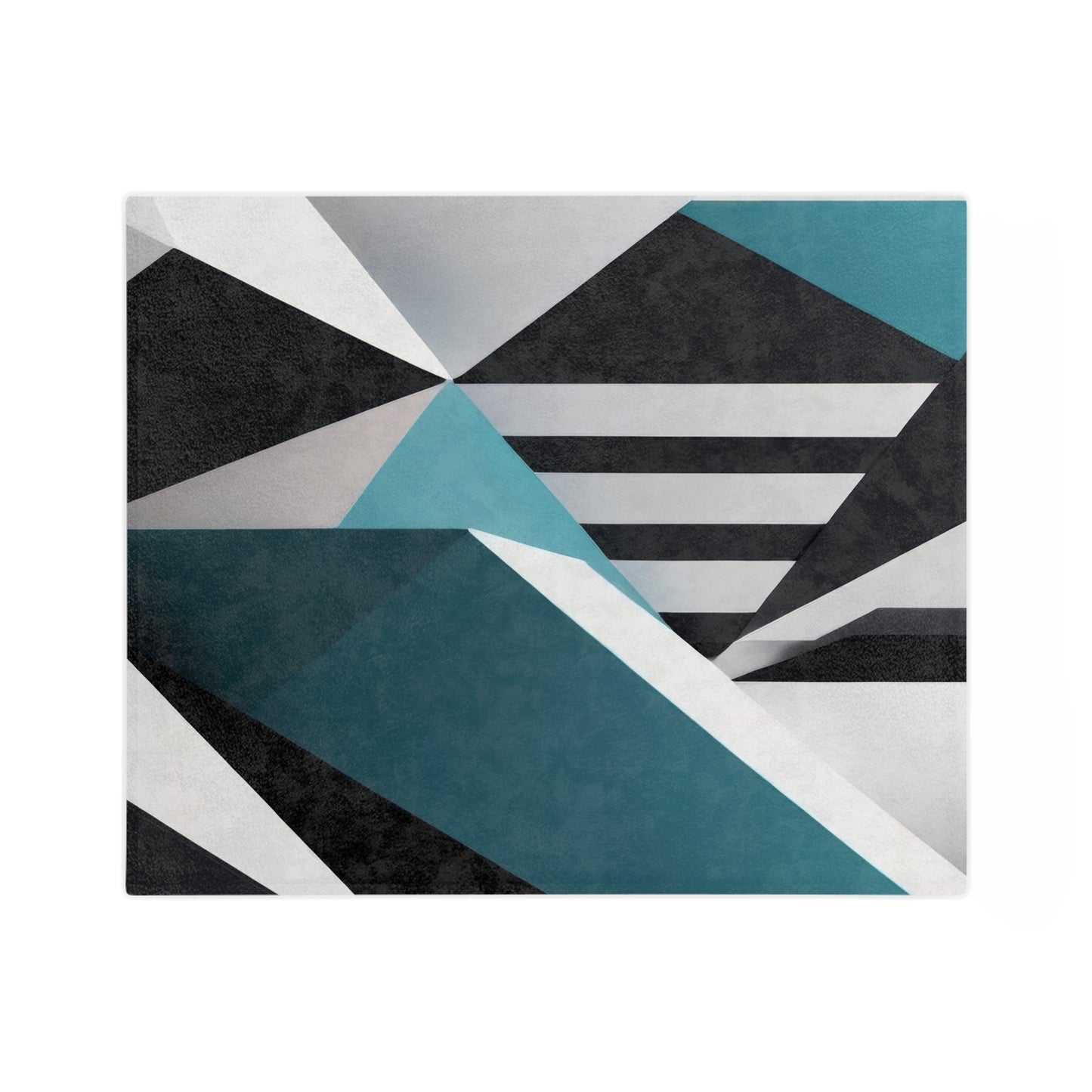 Modern Teal & Black Throw