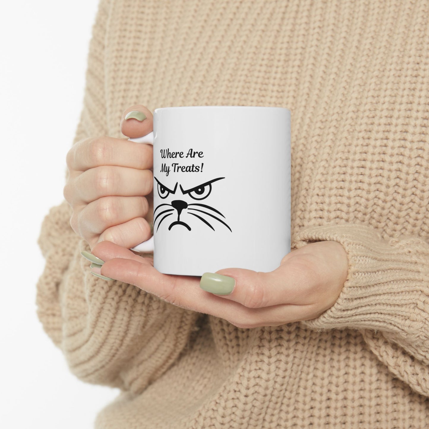 "Where Are My Treats!" Grumpy Cat Coffee Mug