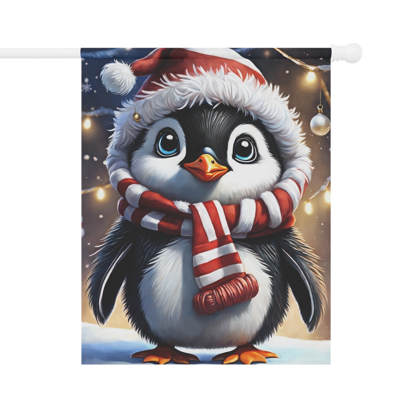 Adorable Christmas Penguin Garden Flag
