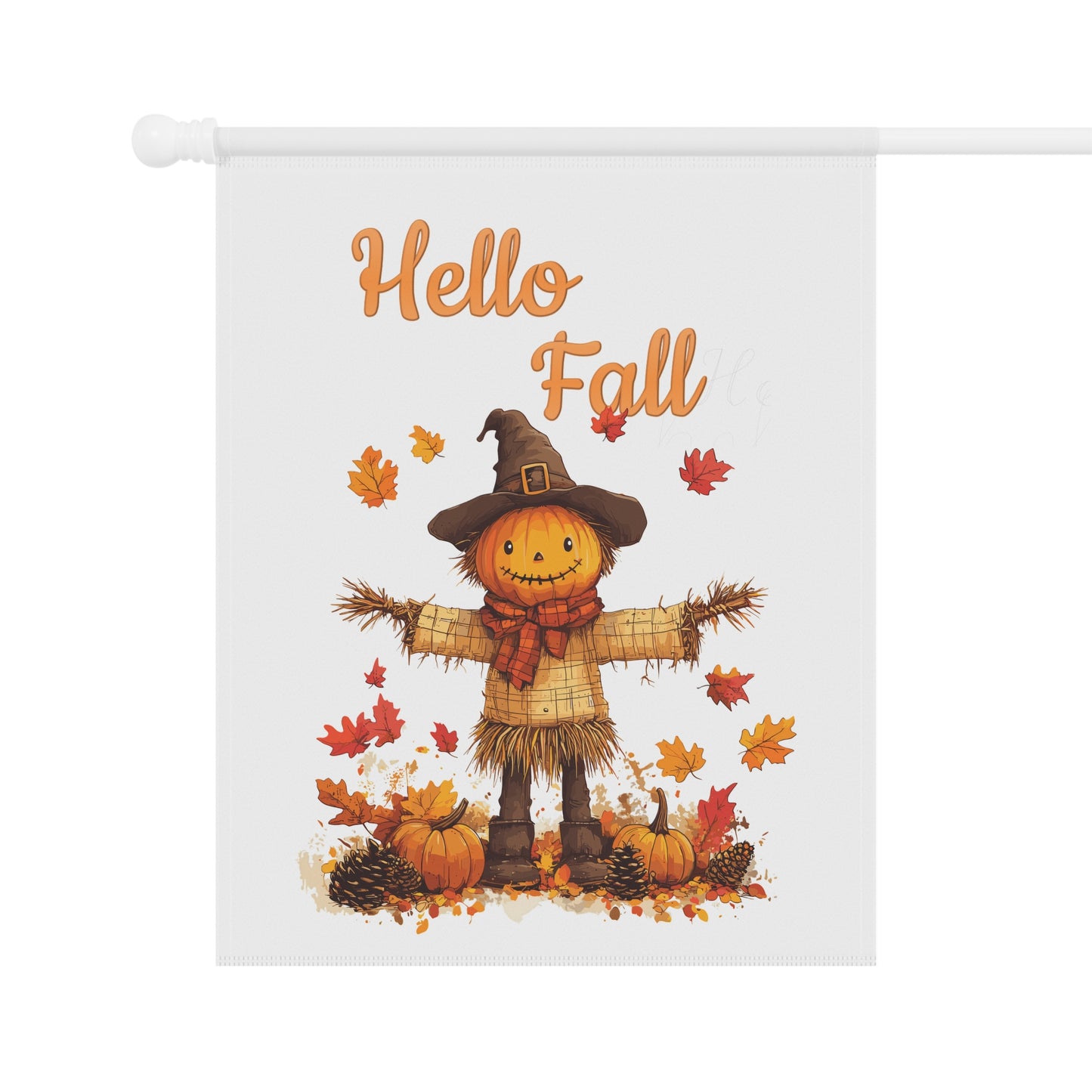 Hello Fall Pumpkin Scarecrow Garden Flag