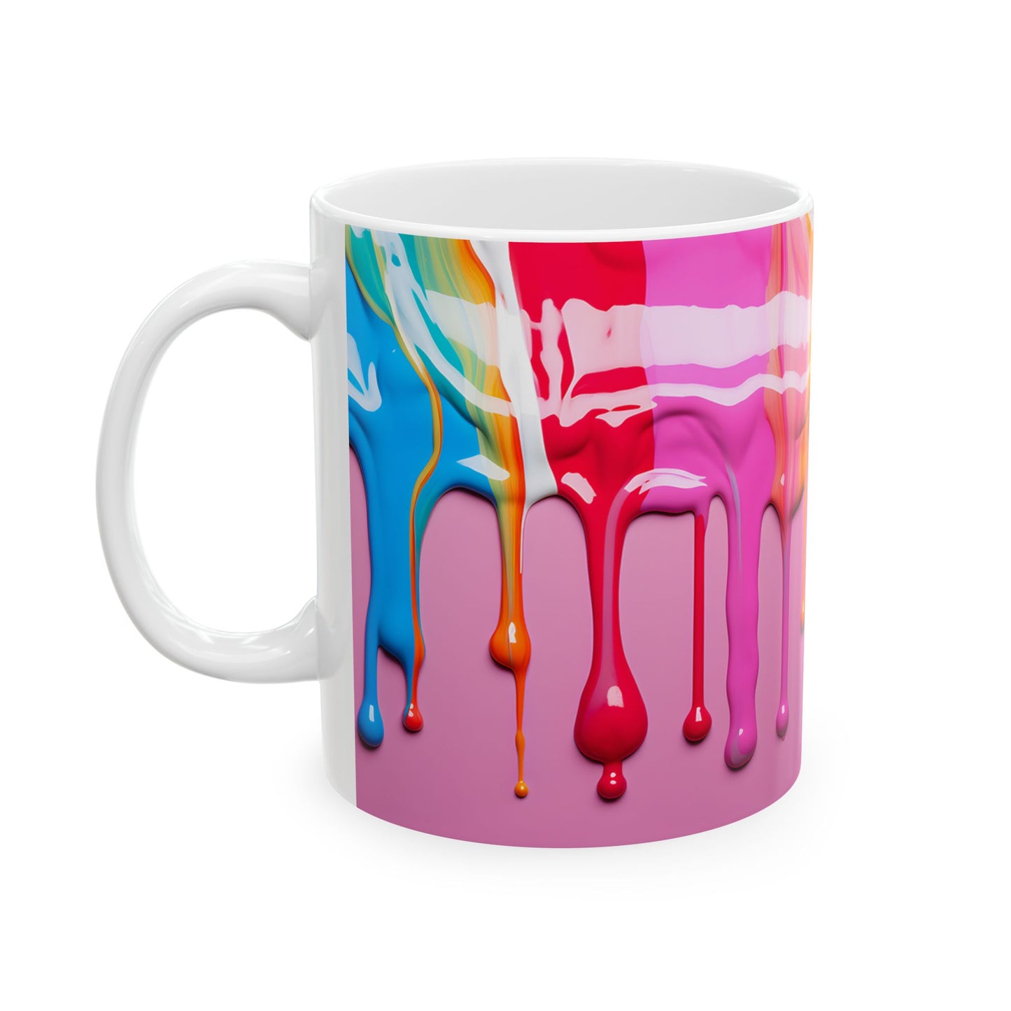 Vibrant Paint Drip Art Coffee Mug
