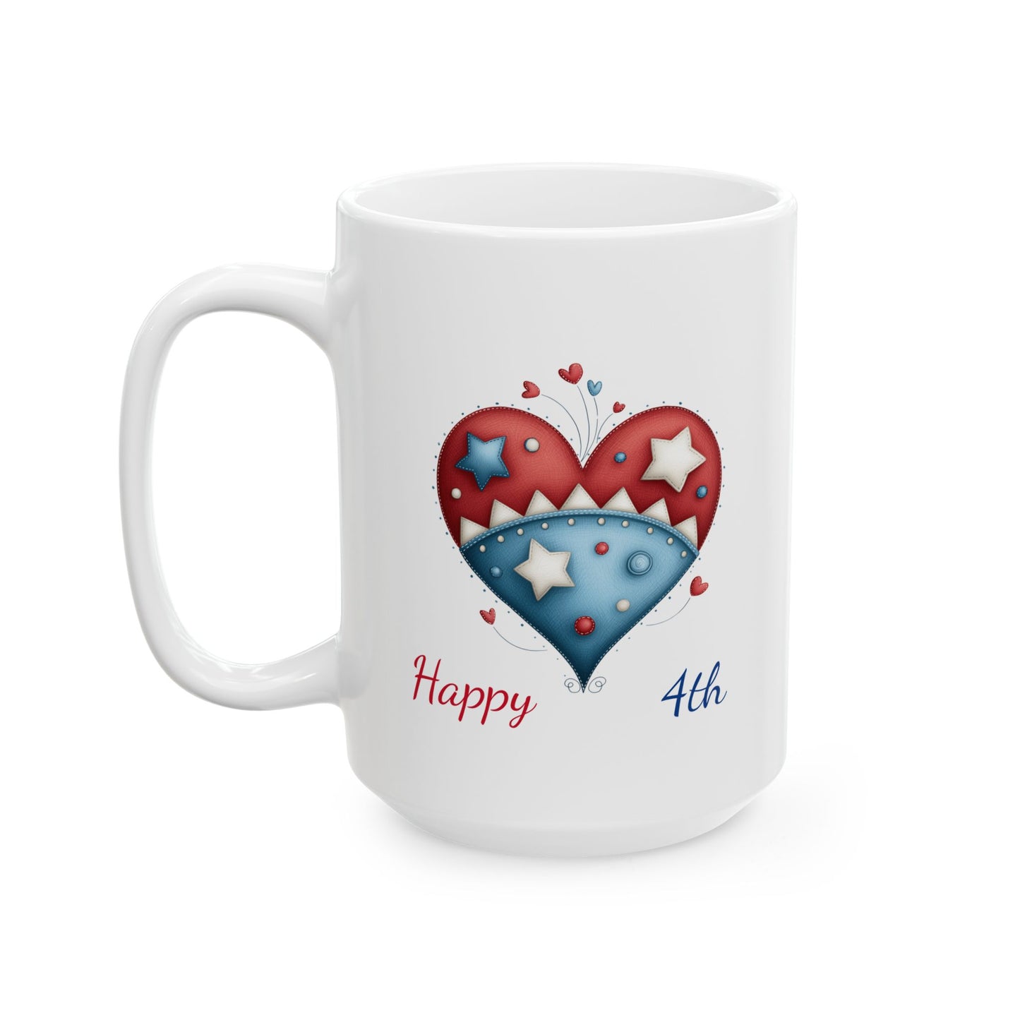 July 4th Heart Patriotic Coffee Mug