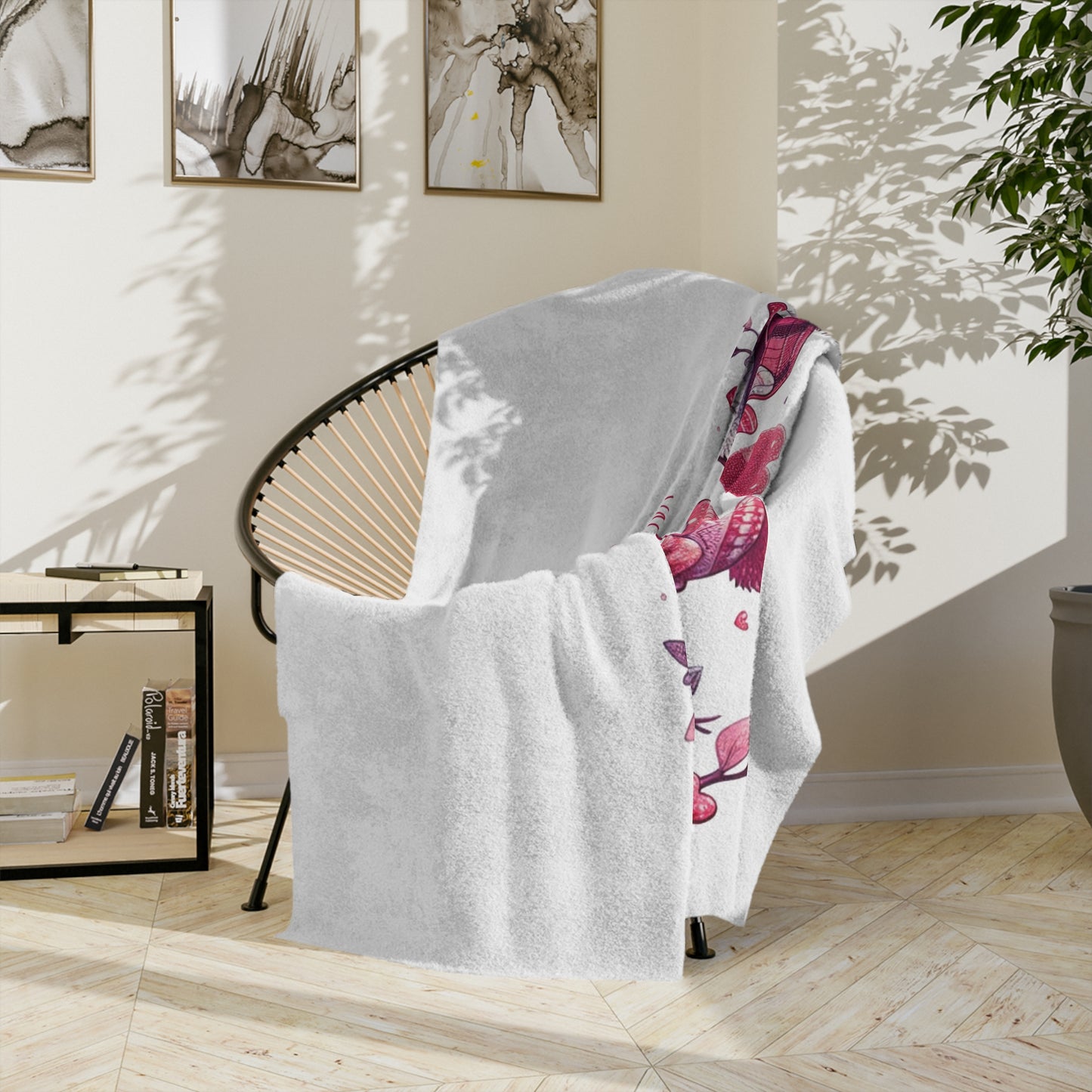 Owl Valentine's Day Velveteen Blanket