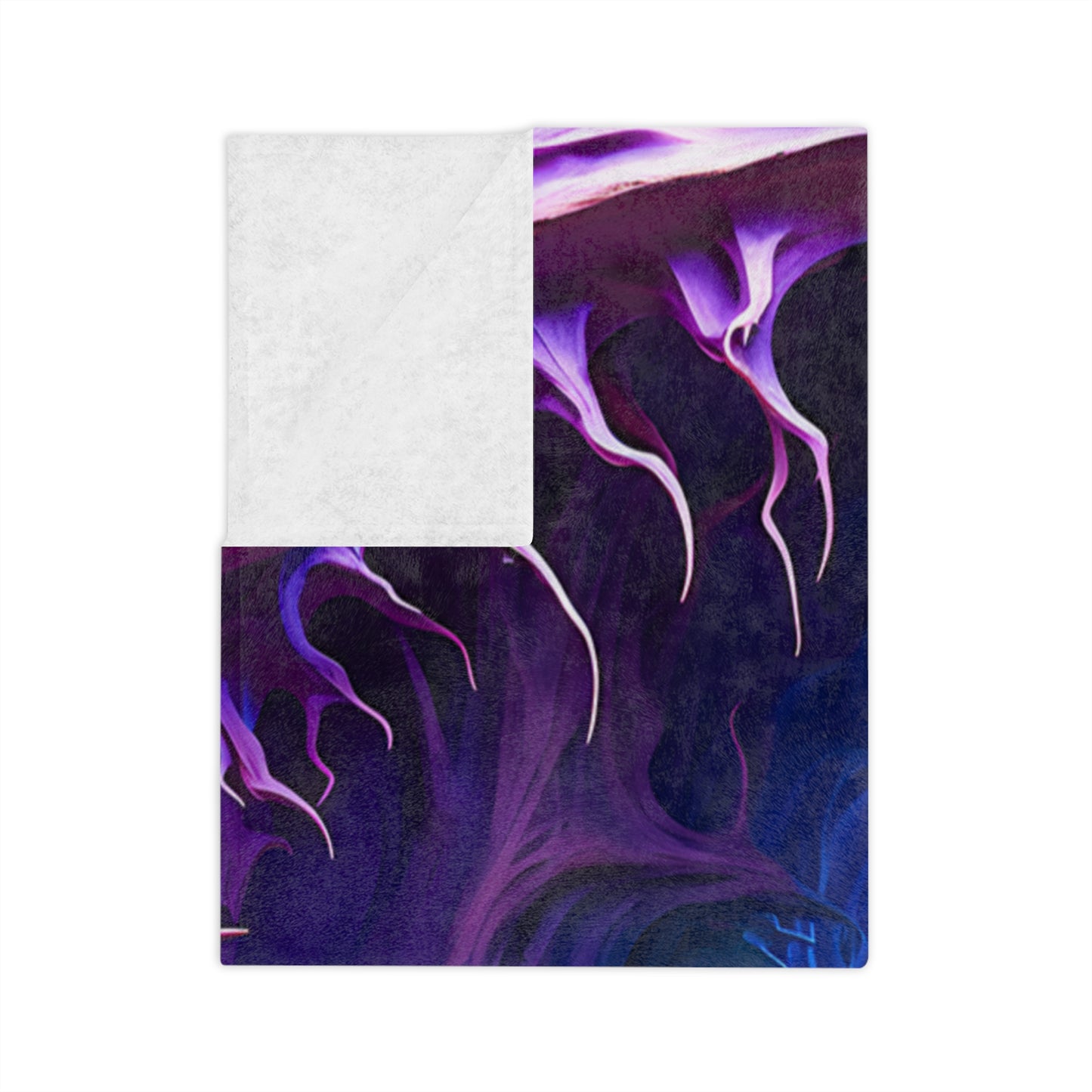 Eerie Glowing Pumpkin in Enchanted Purple Tree Hollow Blanket