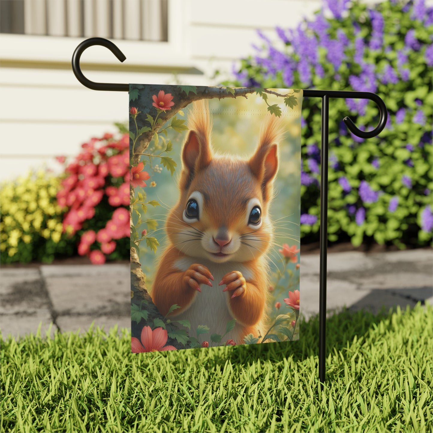 Cute Squirrel Garden Flag
