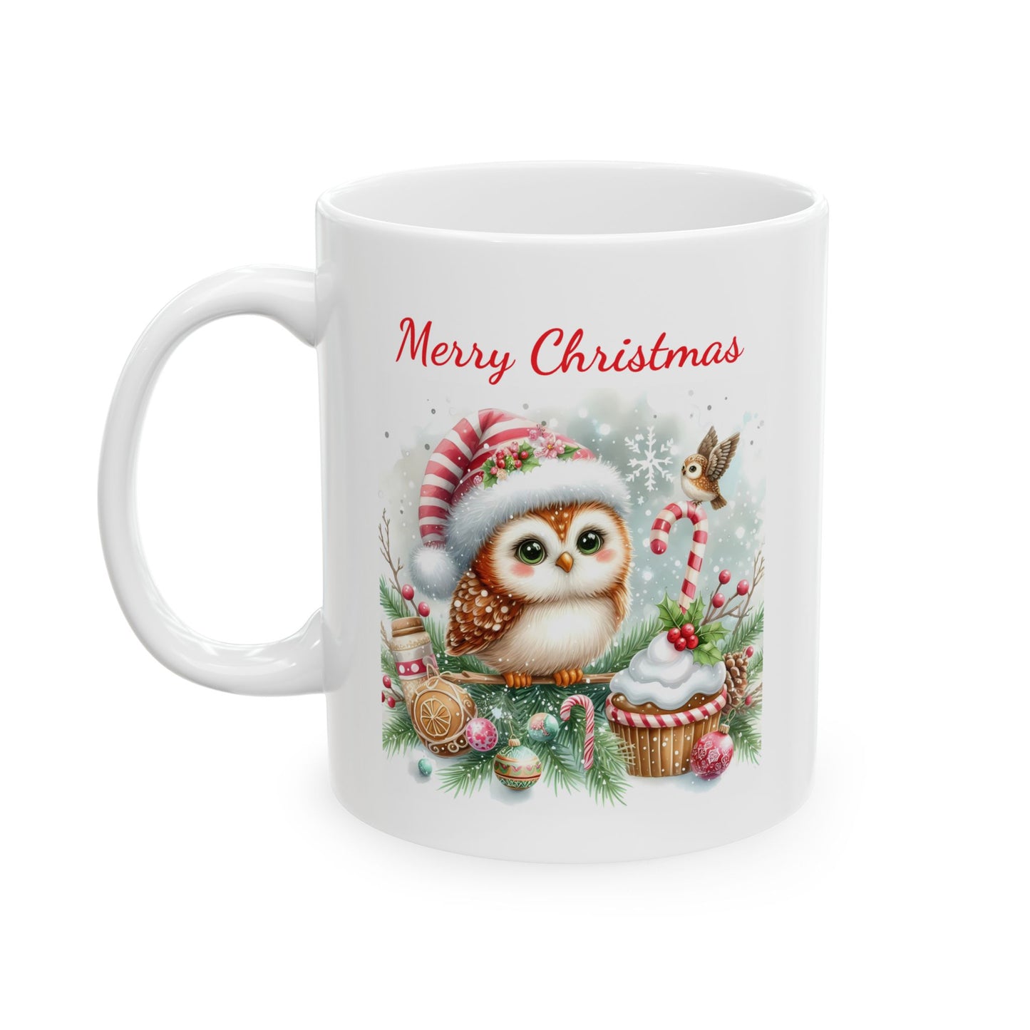 Cute Christmas Owl Coffee Mug