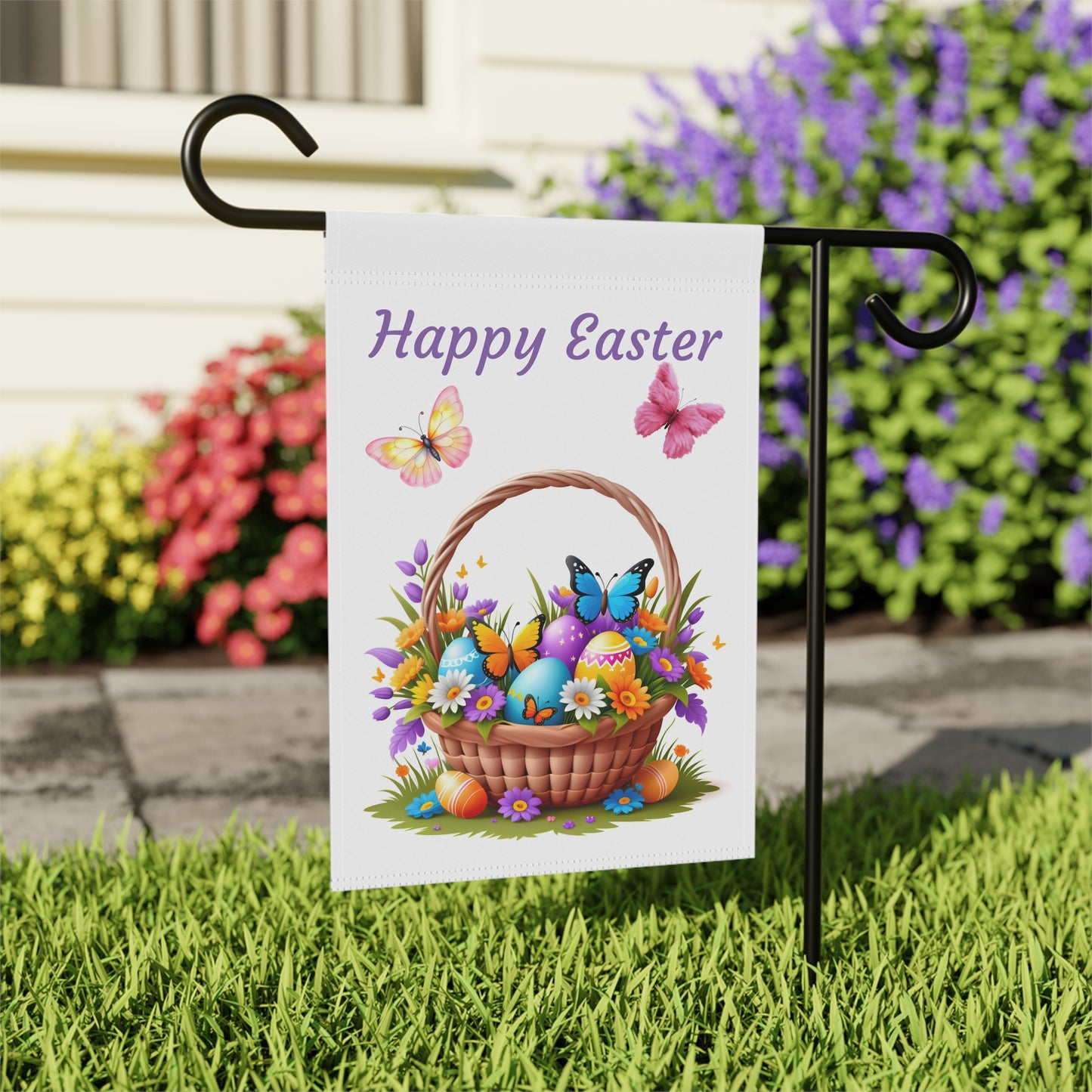 Elegant Easter Basket Garden Flag