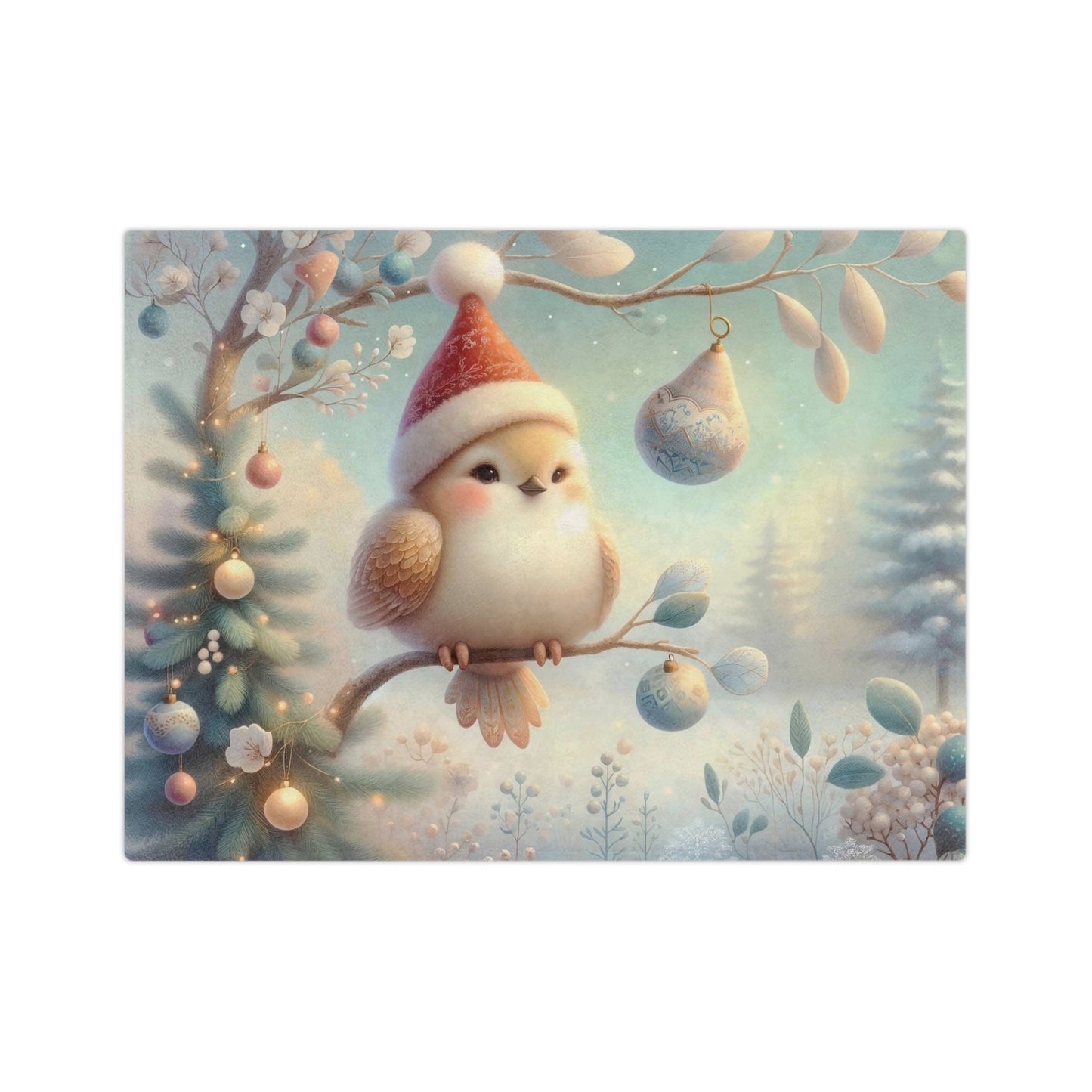 Adorable Christmas Bird Velveteen Blanket