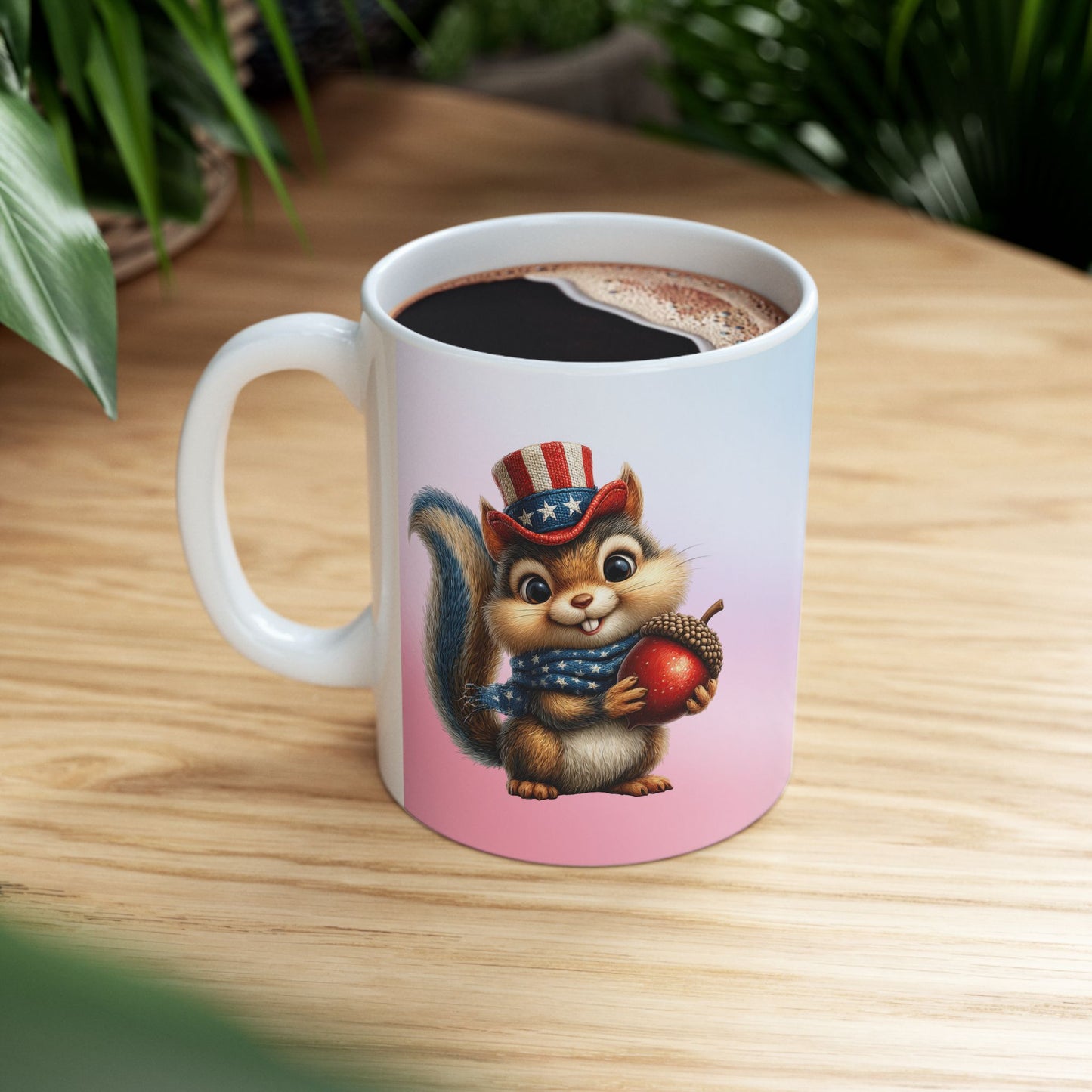 Patriotic Squirrel Ceramic Mug