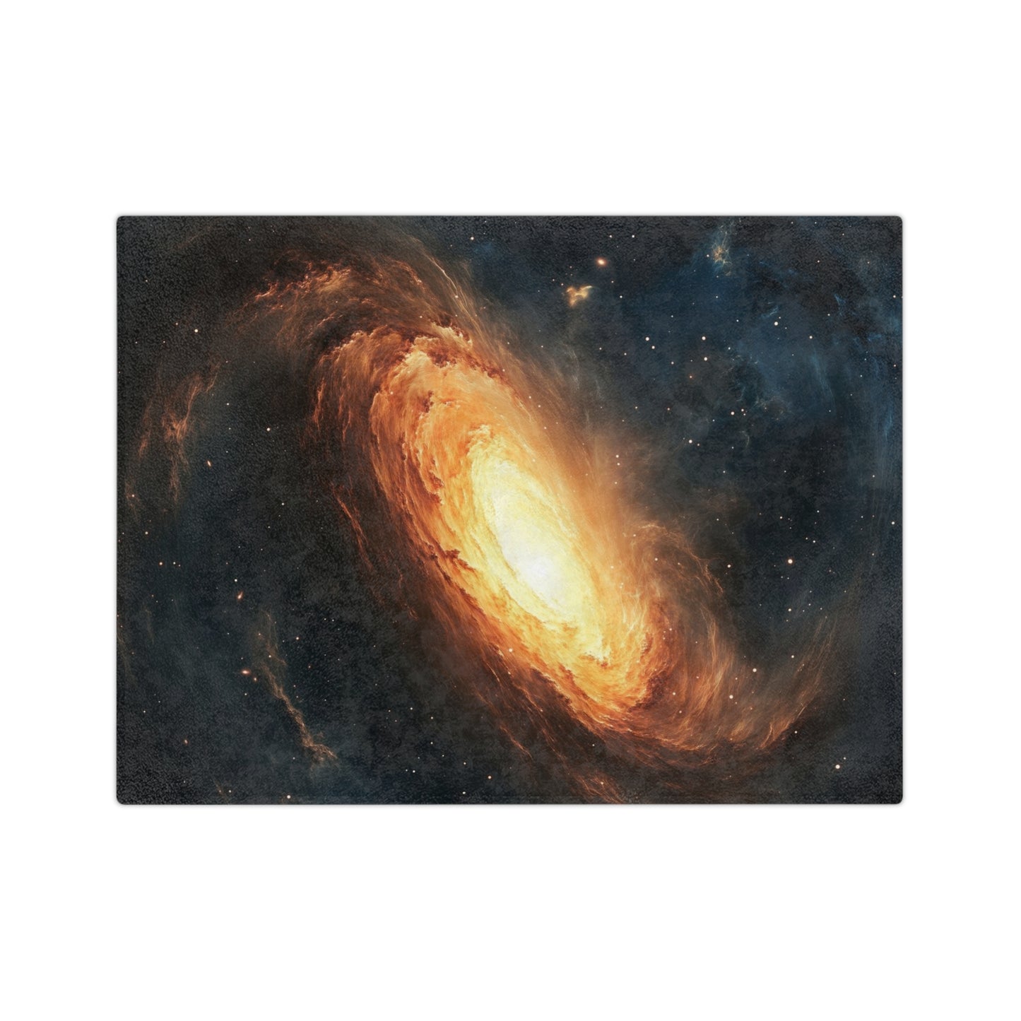 Fiery Spiral Galaxy Velveteen Plush Blanket