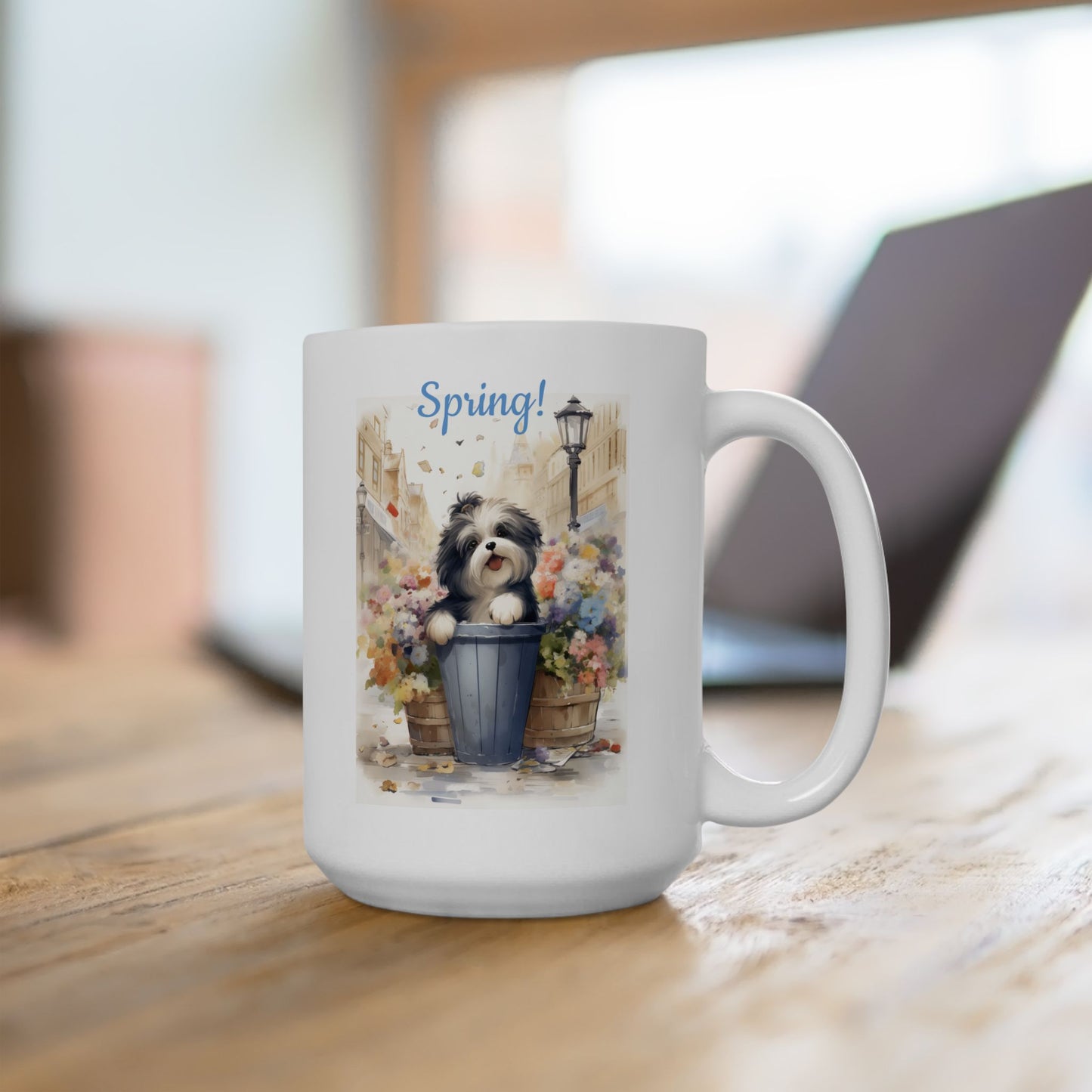 "Spring!" Puppy Coffee Mug