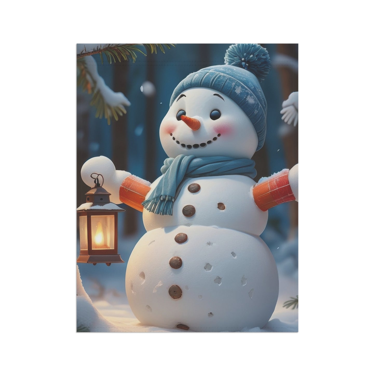 Happy Snowman Garden Flag